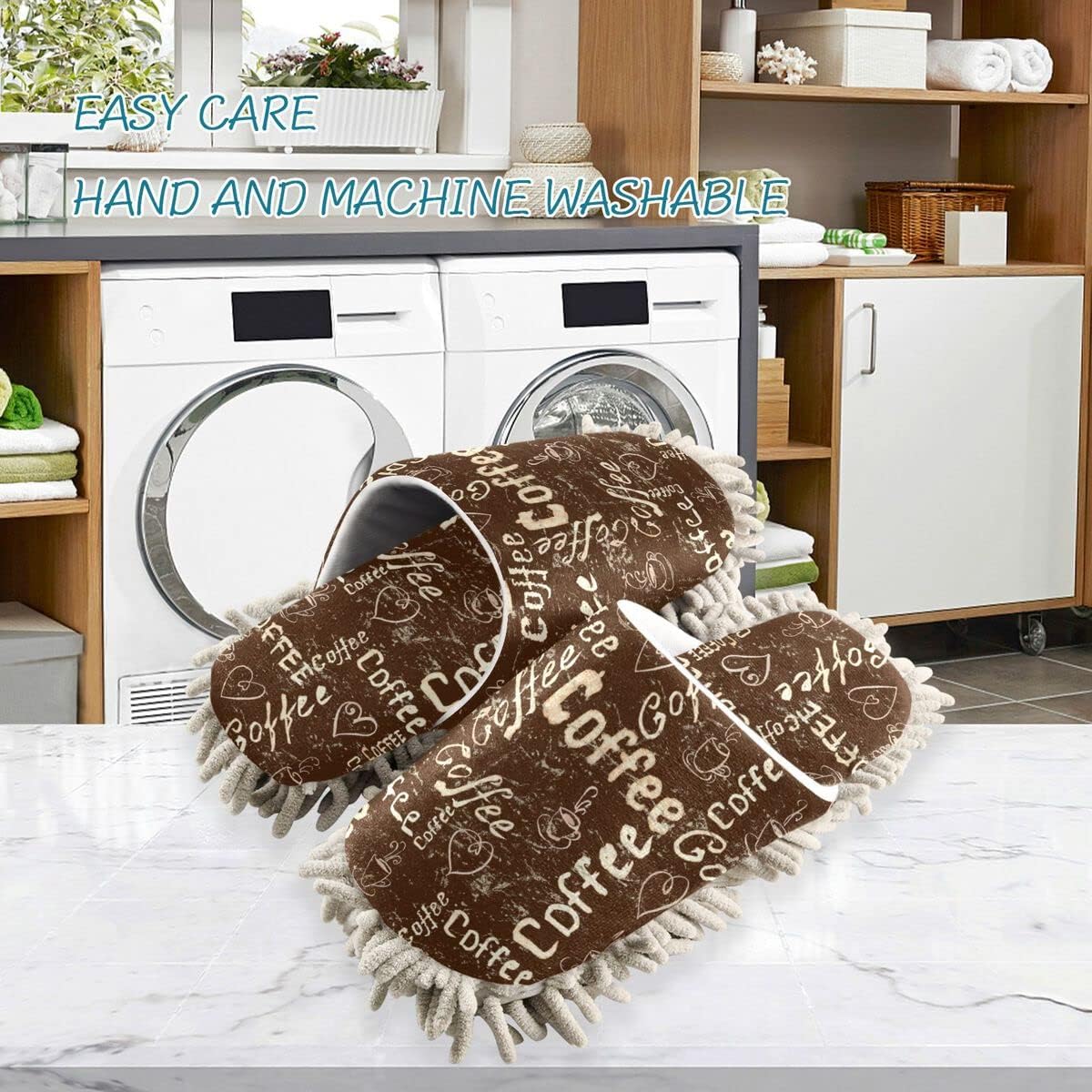 Quick-Clean Coffee Mop Slippers