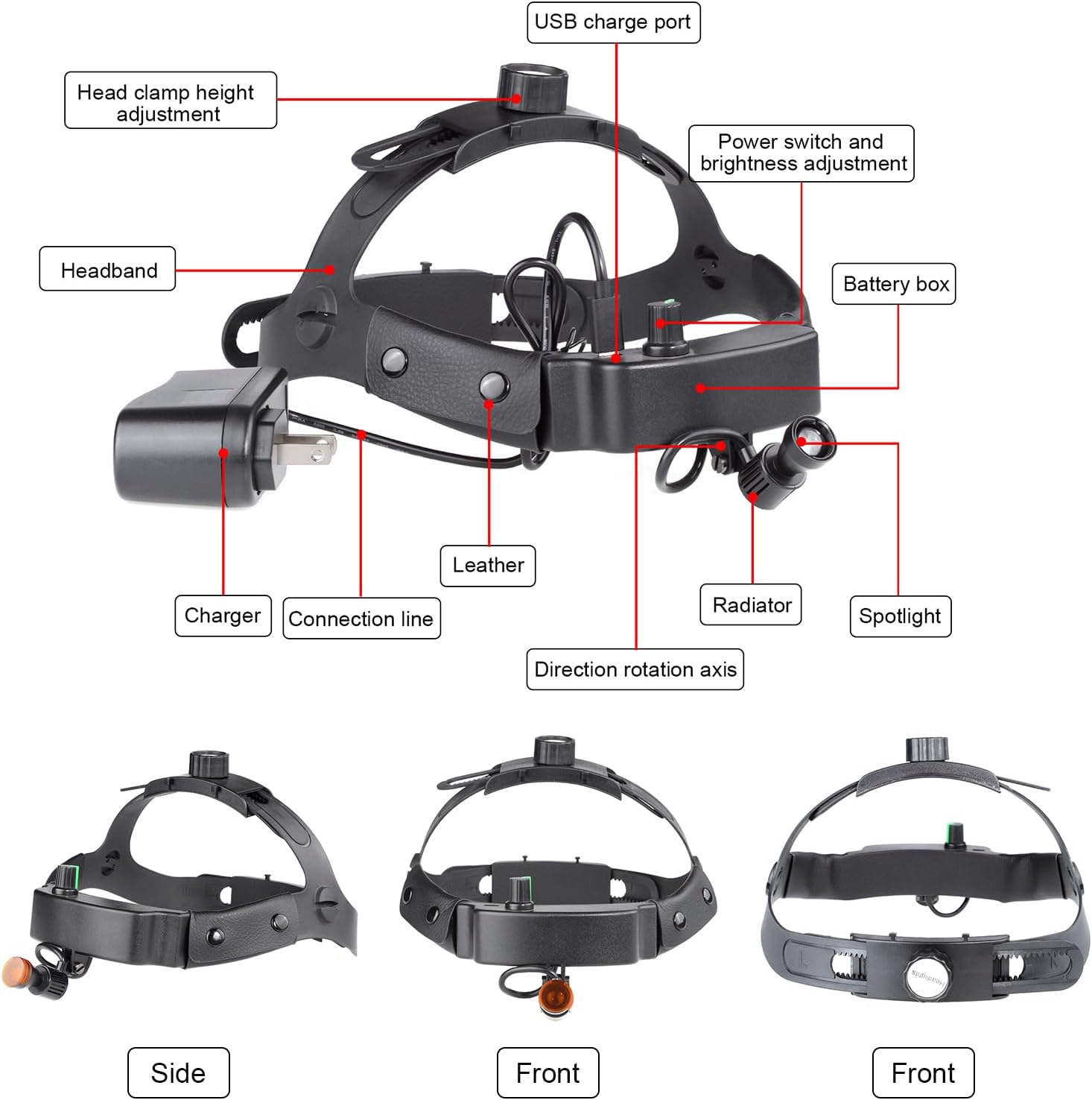 3W Wireless Helmet Headlamp