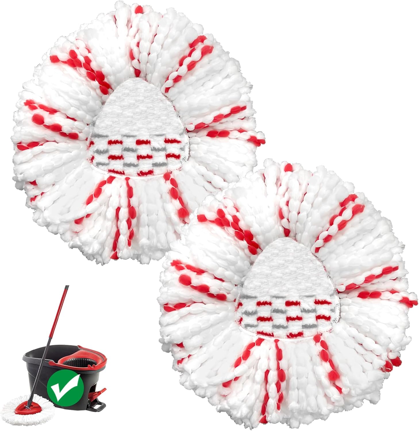 Koolstuffs Spin Mop Head Replacement 2Pack - Machine Washable 40 More Power