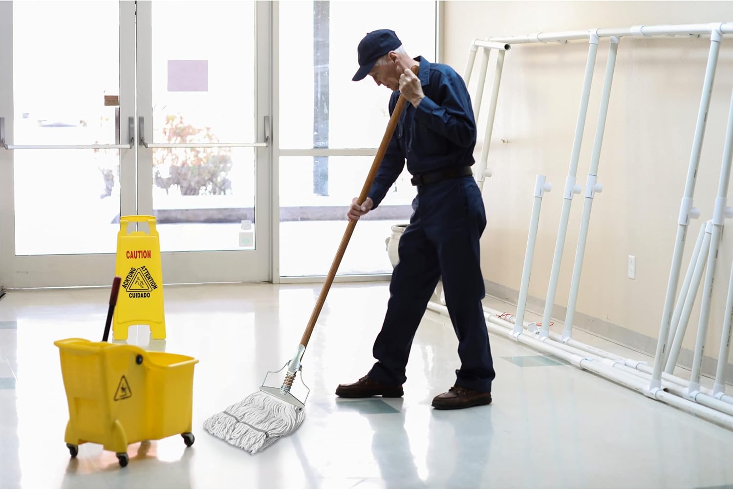 Heavy-Duty 59 Mop Handle Professional Mops for Floor Cleaning