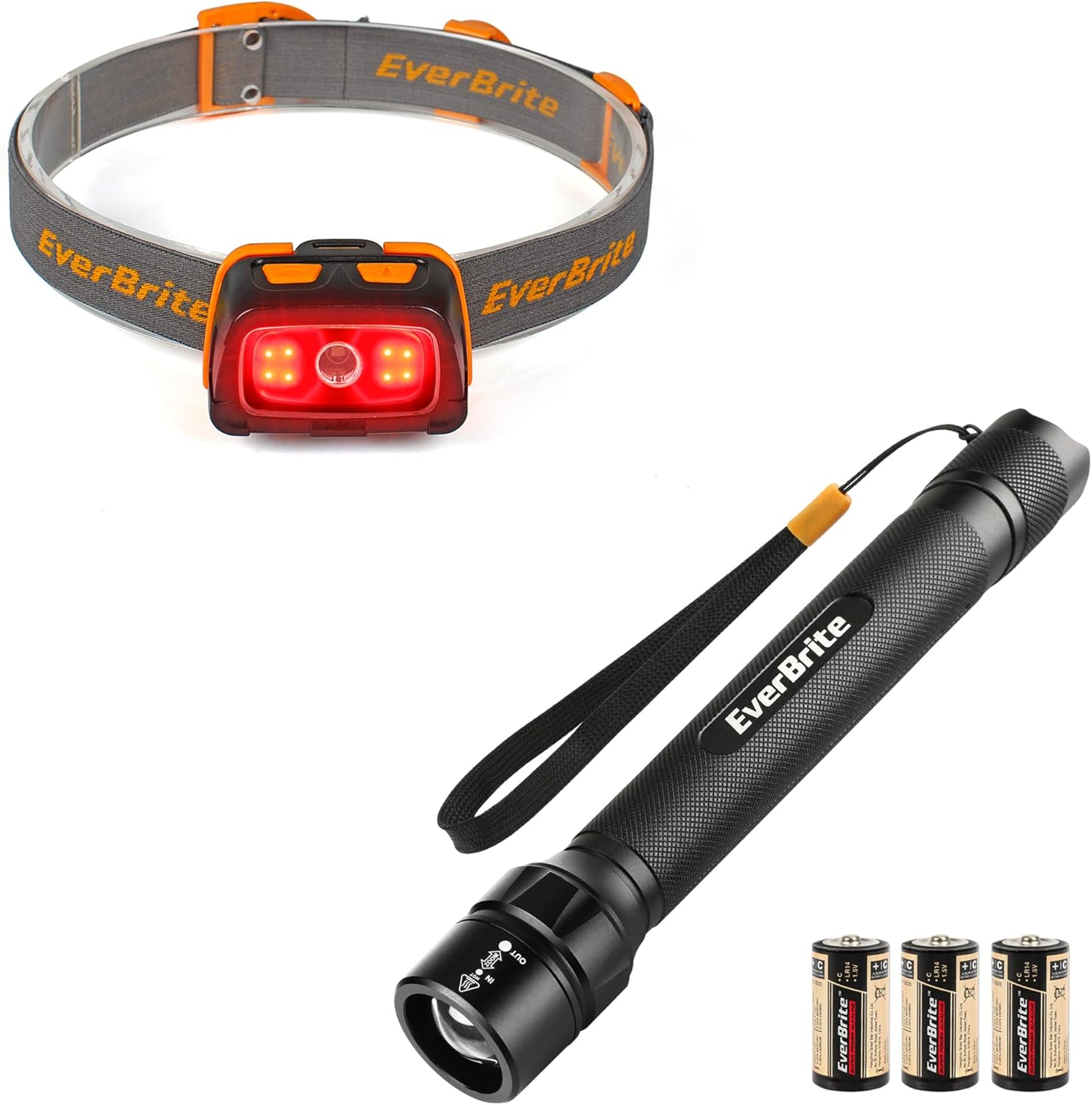 EverBrite 300 Lumen Headlamp 600 Lumen Tactical Flashlight