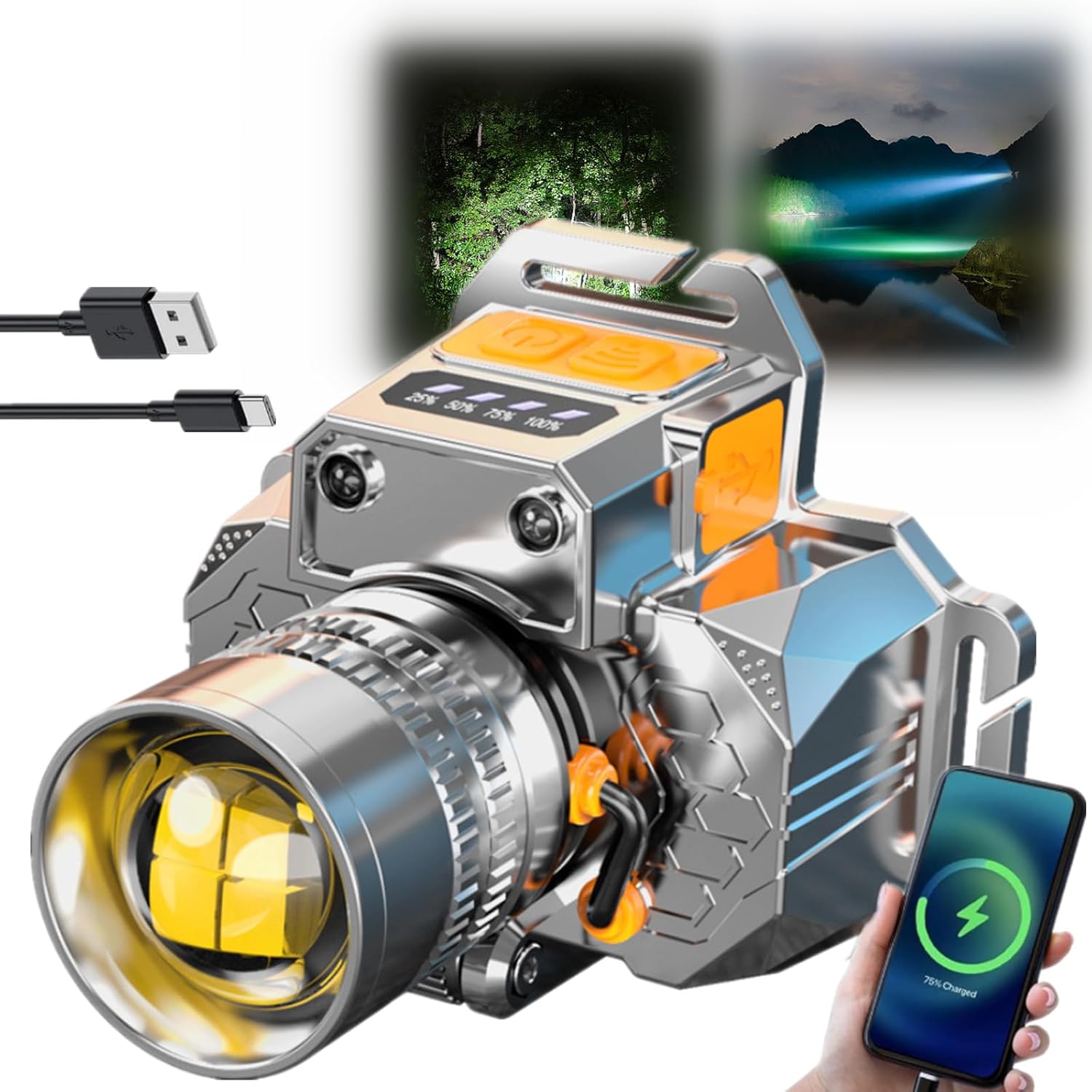 OV LADA Zoomable Headlamp camping flashlight