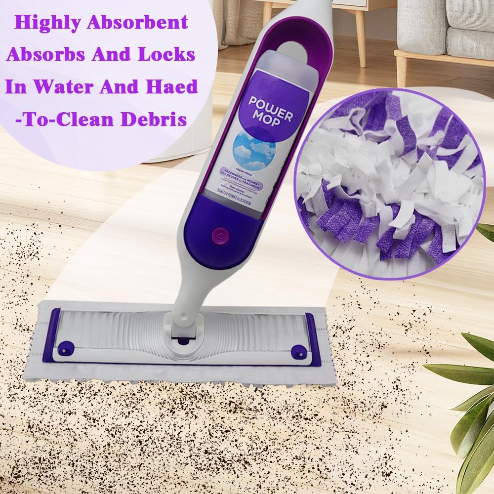 Mewvine Disposable Mop Pads for Swiffer PowerMop - 10 Count Multi-Surface Refills