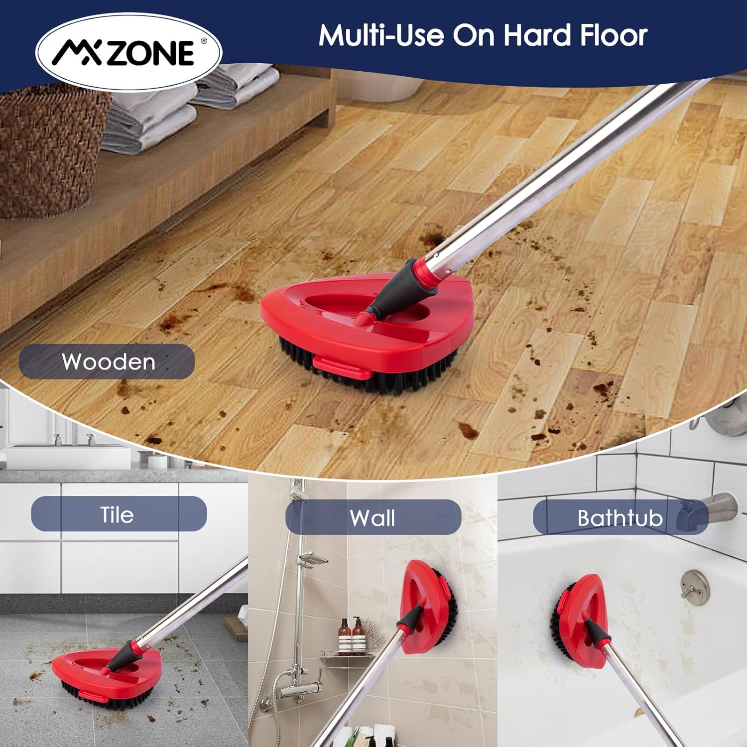 Sturdy Scrubber Mop Head for Shower Bath and Kitchen Tile Cleaning
