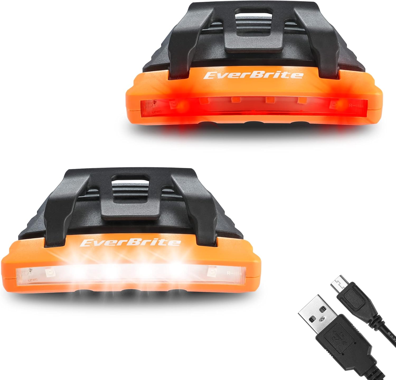 EverBrite 2-Pack Rechargeable Hat Light Waterproof Memory LED Lights