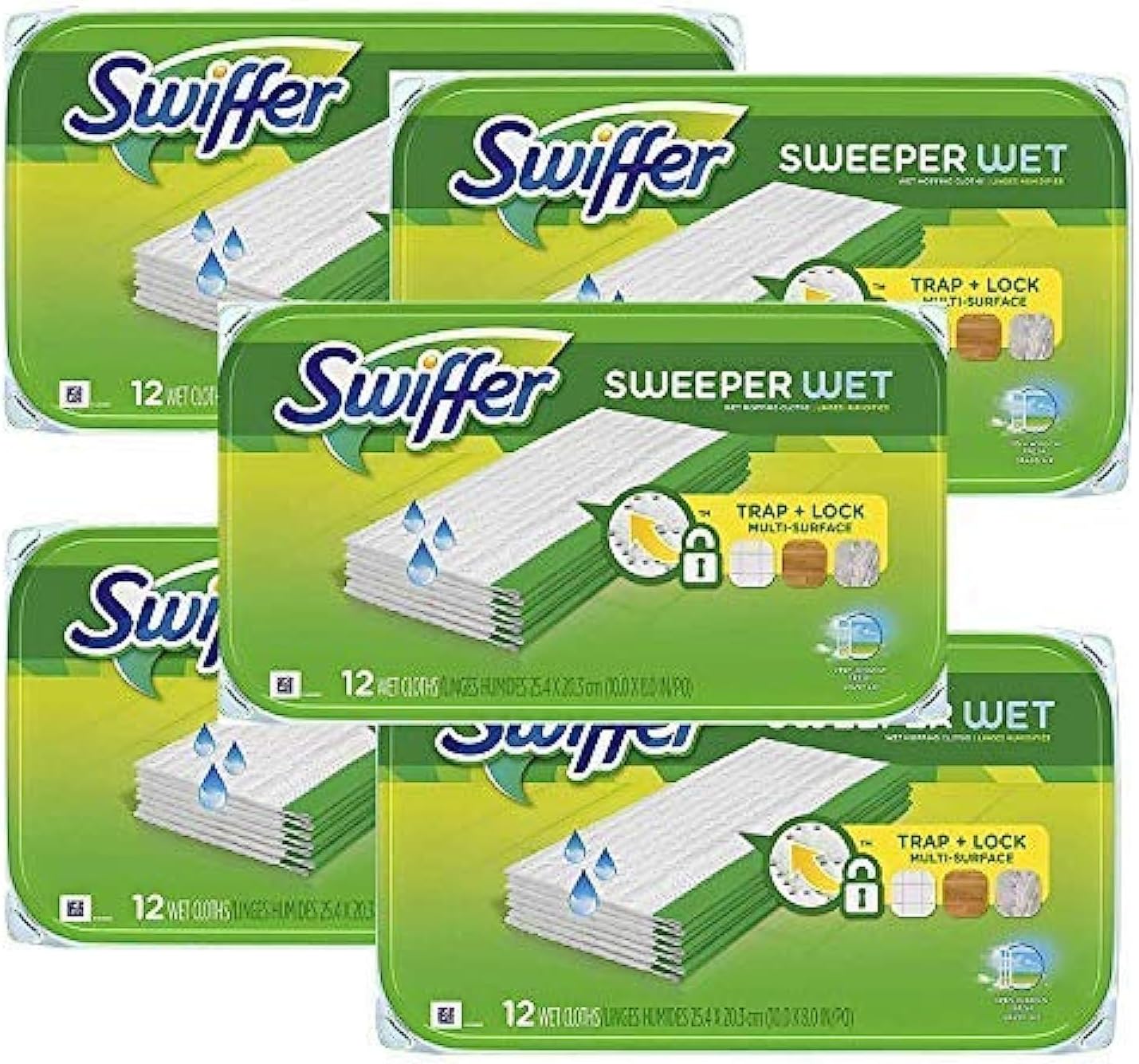 Swiffer Wet Mopping Pad Refills 12 Count 5 Pack