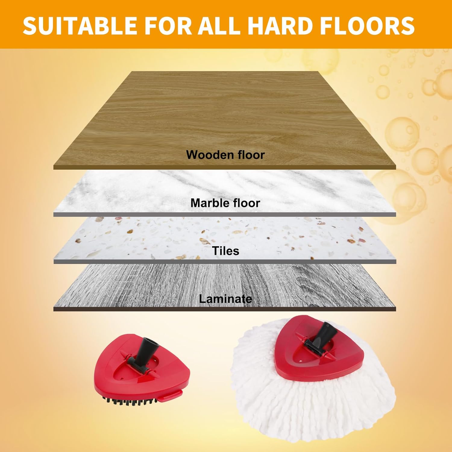 YZJAJZY Mop Heads Replacement Set for 1-Tank Spin Mop