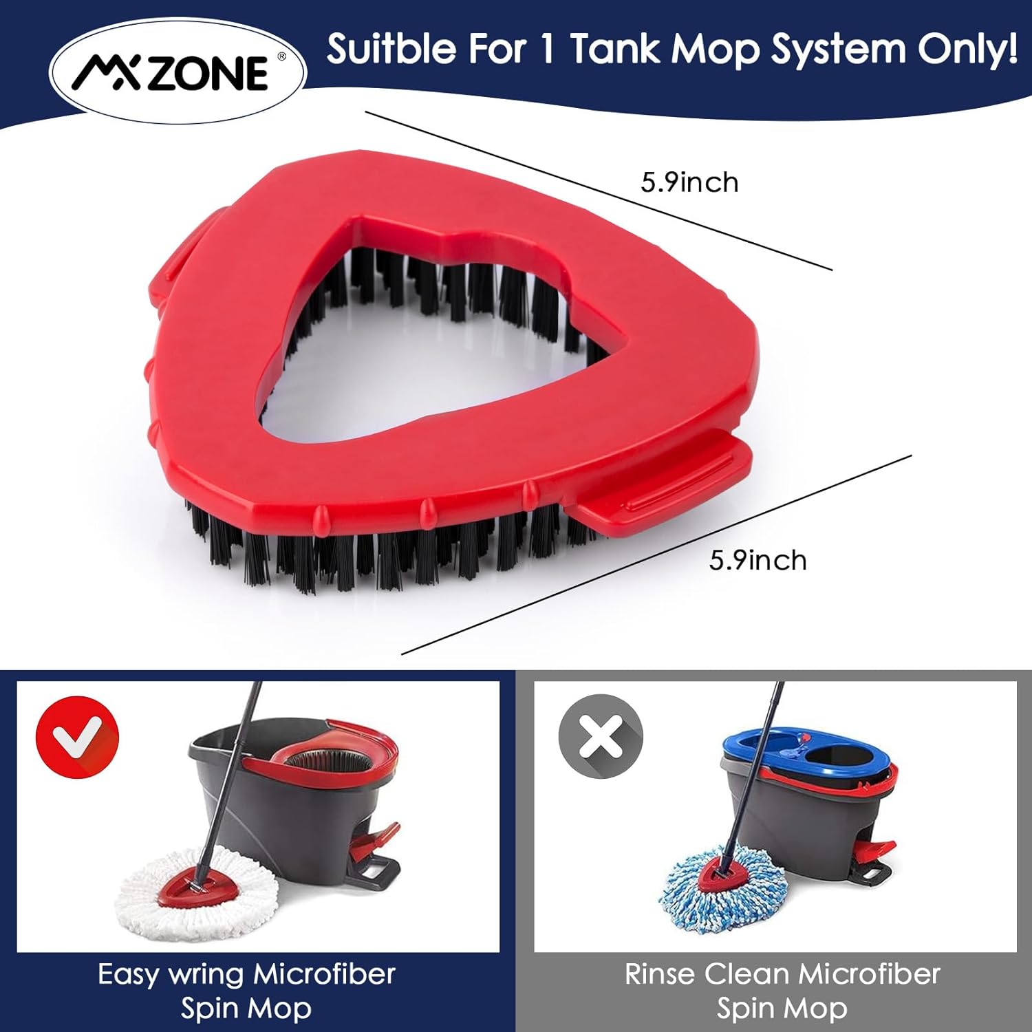 Sturdy Scrubber Mop Head for Shower Bath and Kitchen Tile Cleaning