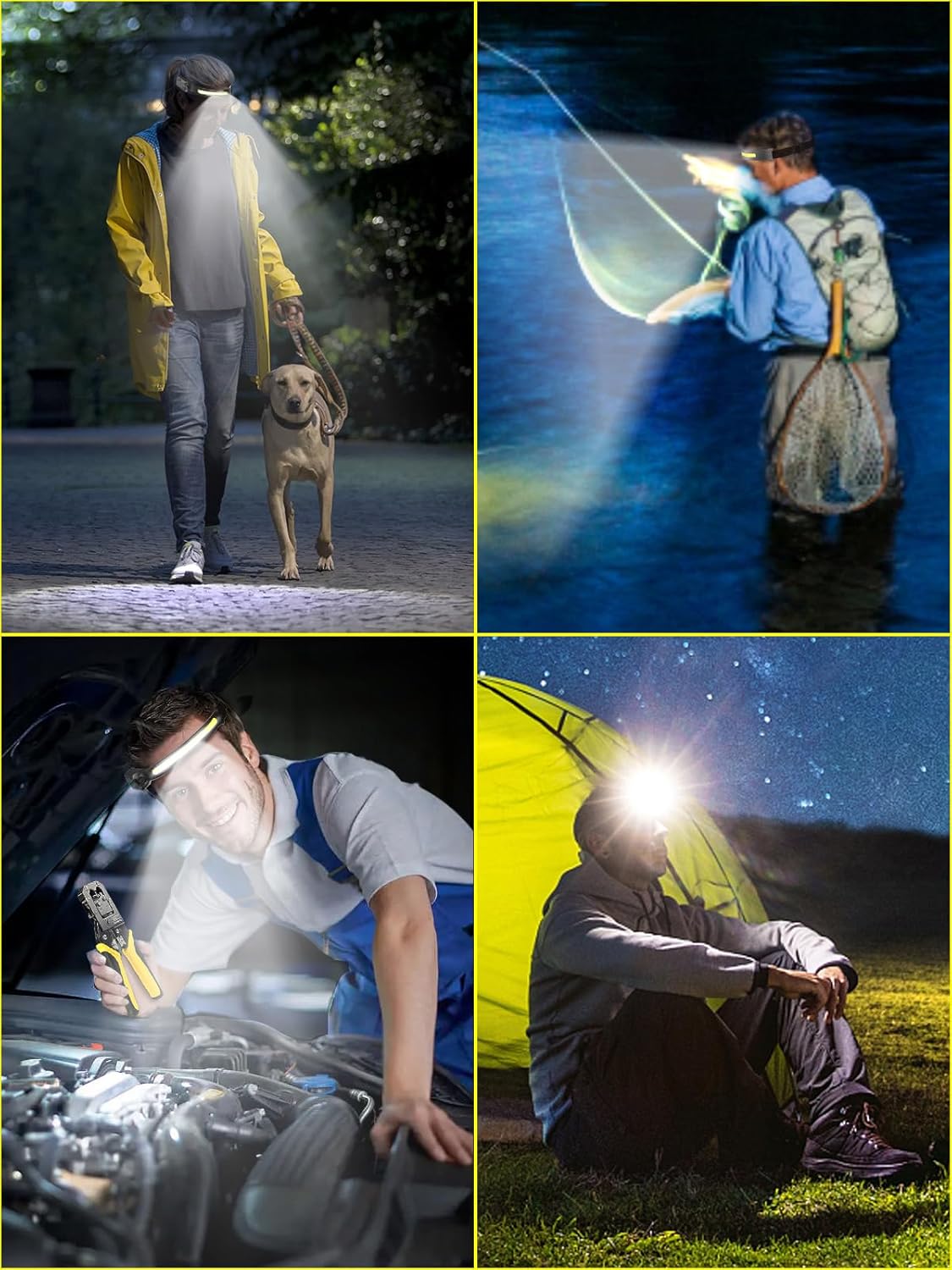 Unbont 230 LED Headlamp Rechargeable Motion sensor
