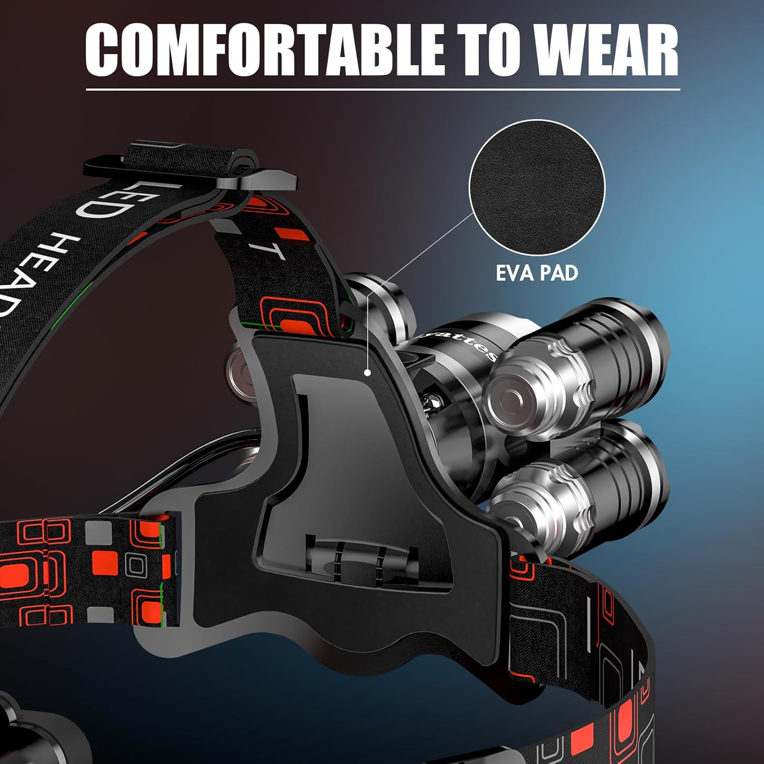 Small Aluminum Headlamp Rechargeable LED Waterproof 12000 Lumens
