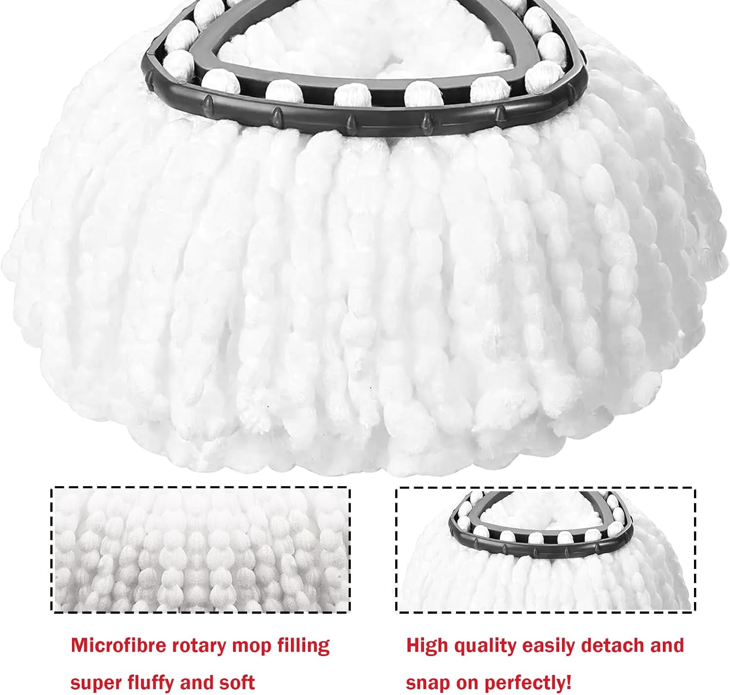 FOOKCIAN 4 Pack Microfiber Mop Refill Heads