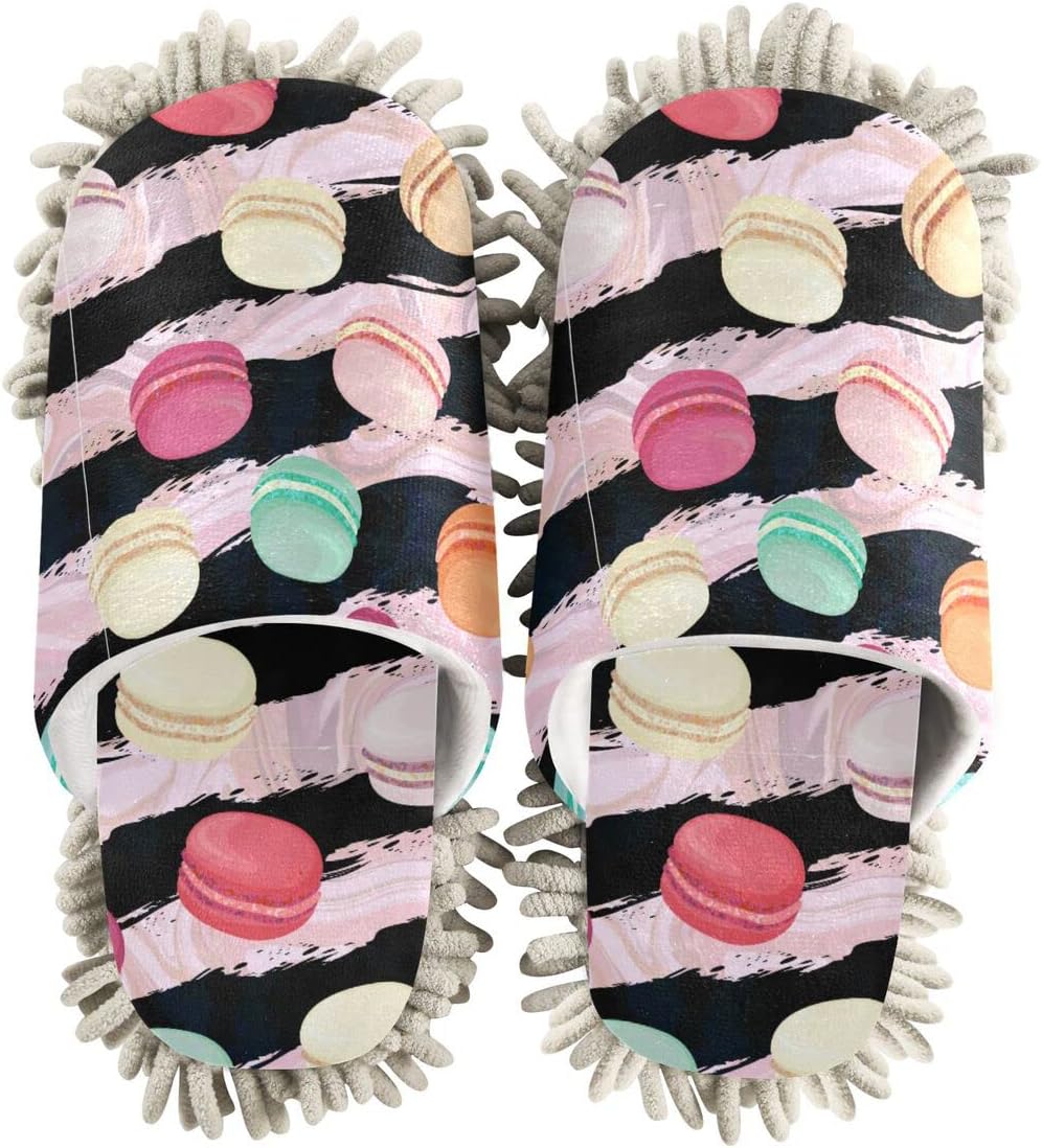 Durable Soft Macaroons Mop Slippers for Easy Floor Cleaning
