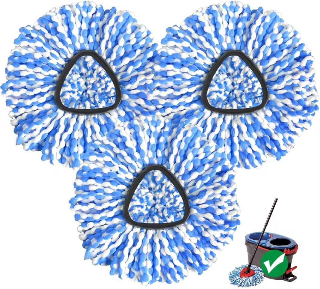Replacement Mop Heads Set - Rinseclean 2-Tank System Microfiber Machine Washable