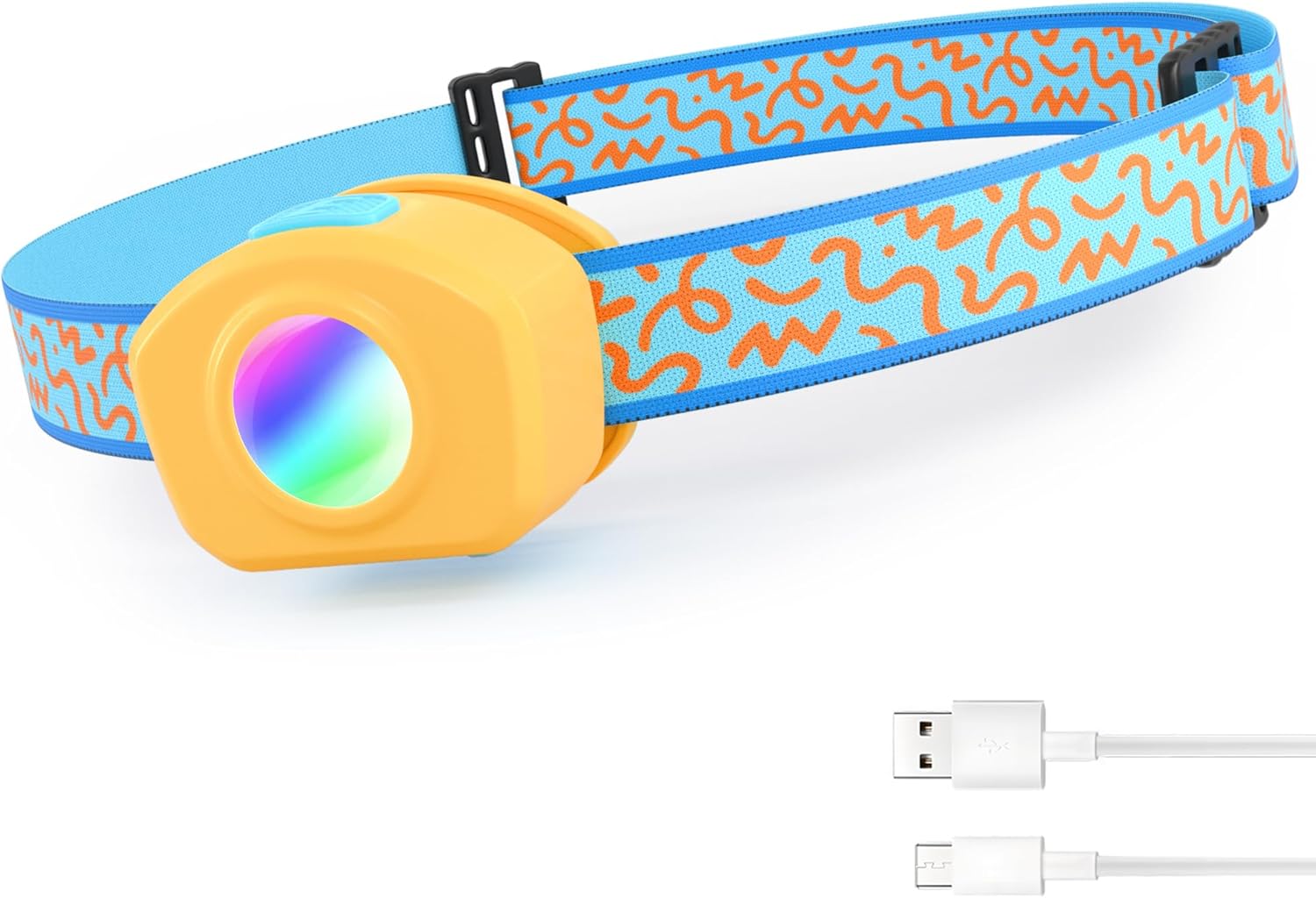 Adjustable RGB Headlamp for Kids camping reading and Halloween fun