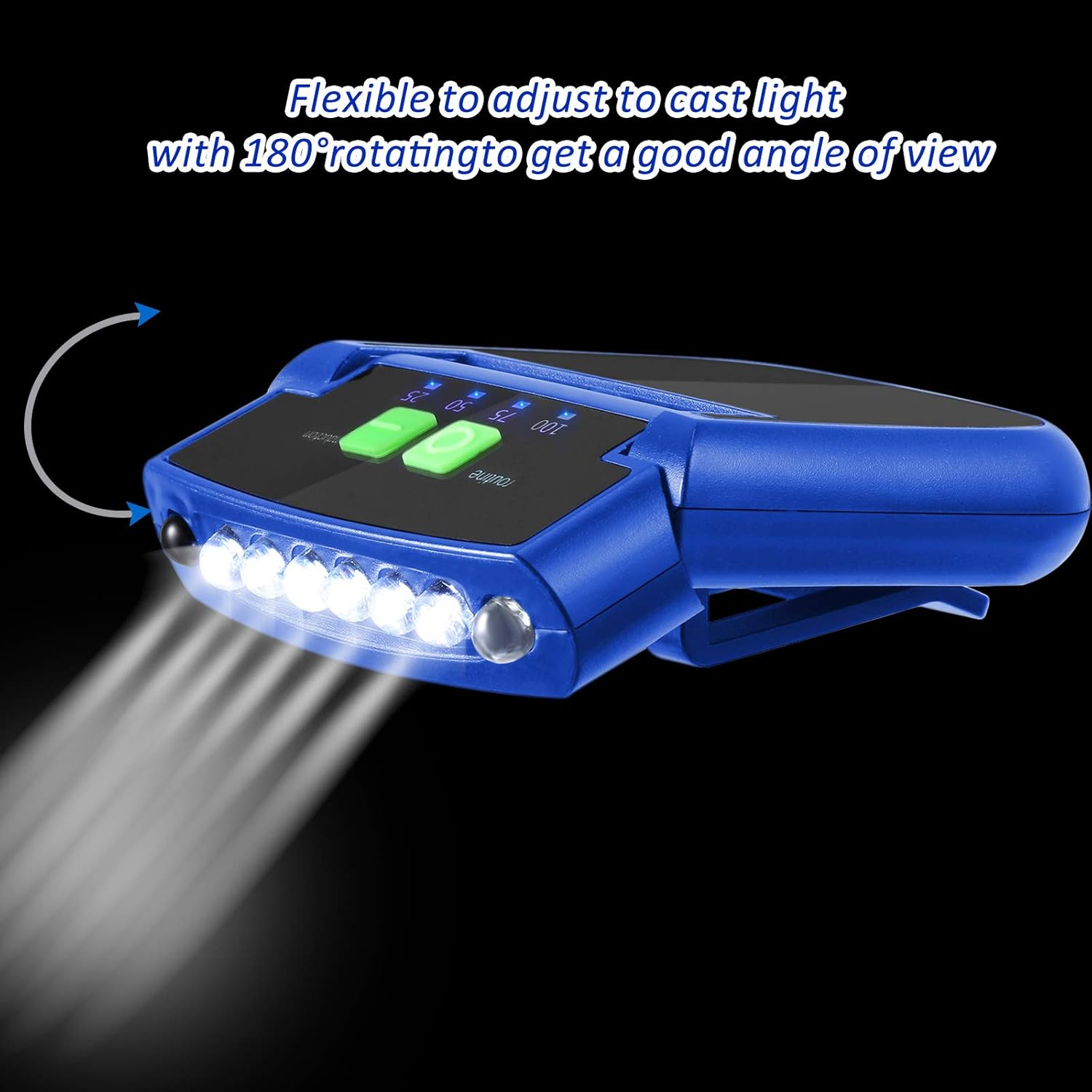 Mudder 2 Pieces LED Clip Cap Flashlight USB Rechargeable