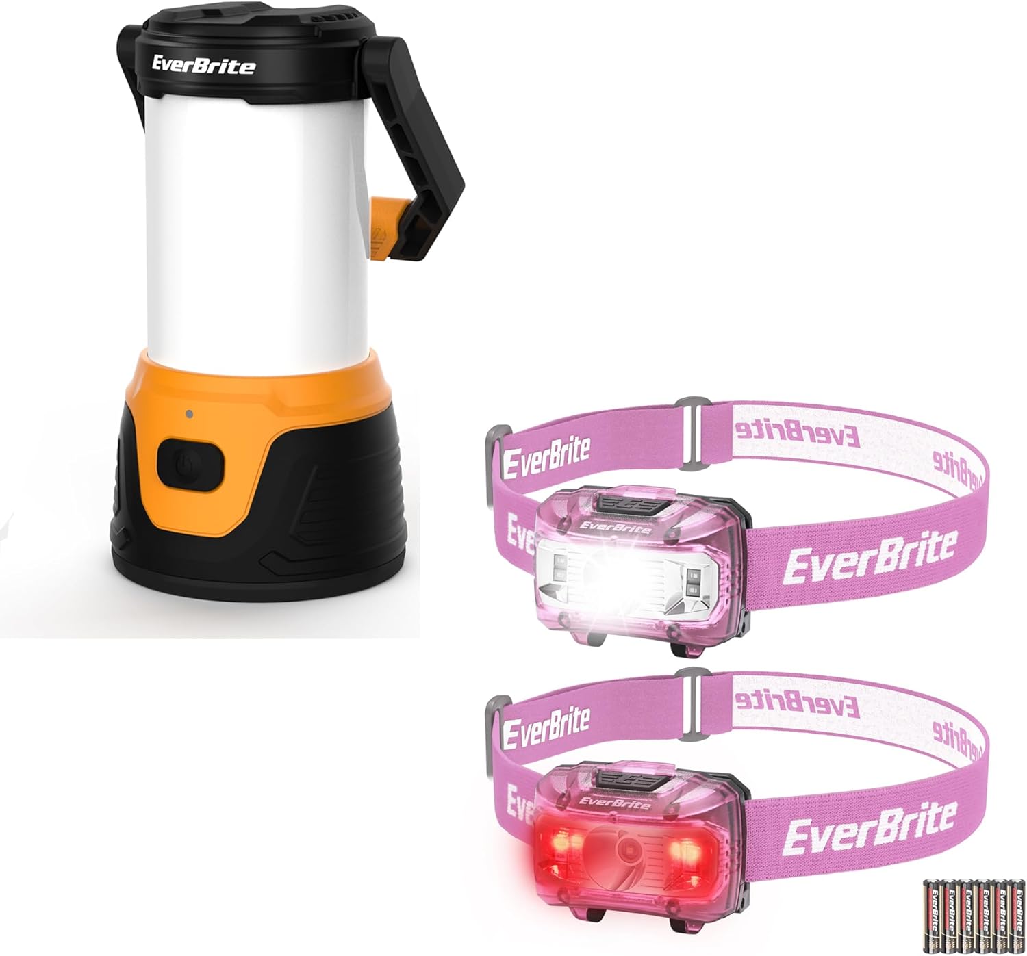 EverBrite 1000 Lumens Rechargeable LED Lantern and 2 Pack Headlamp