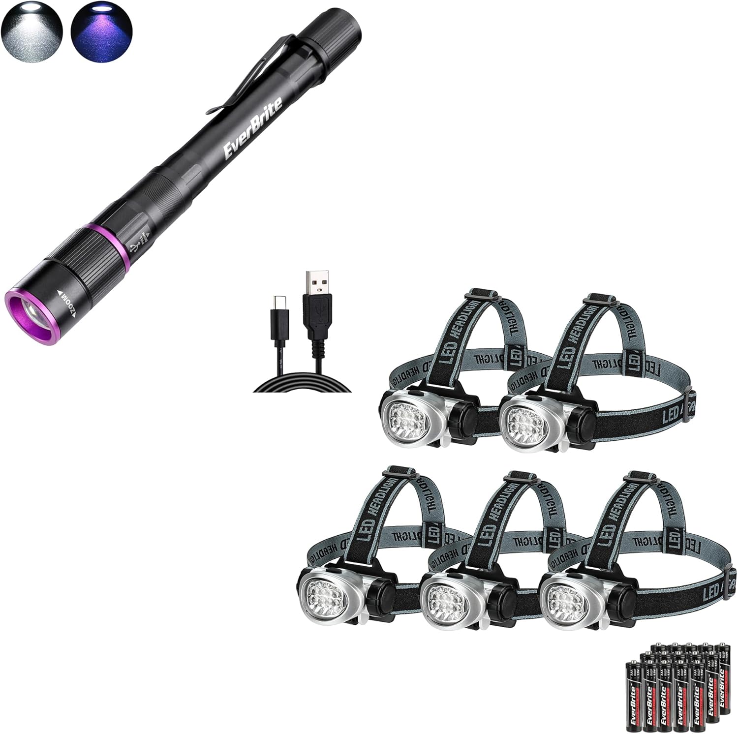 EverBrite 5-Pack LED Headlamp Pen Flashlight