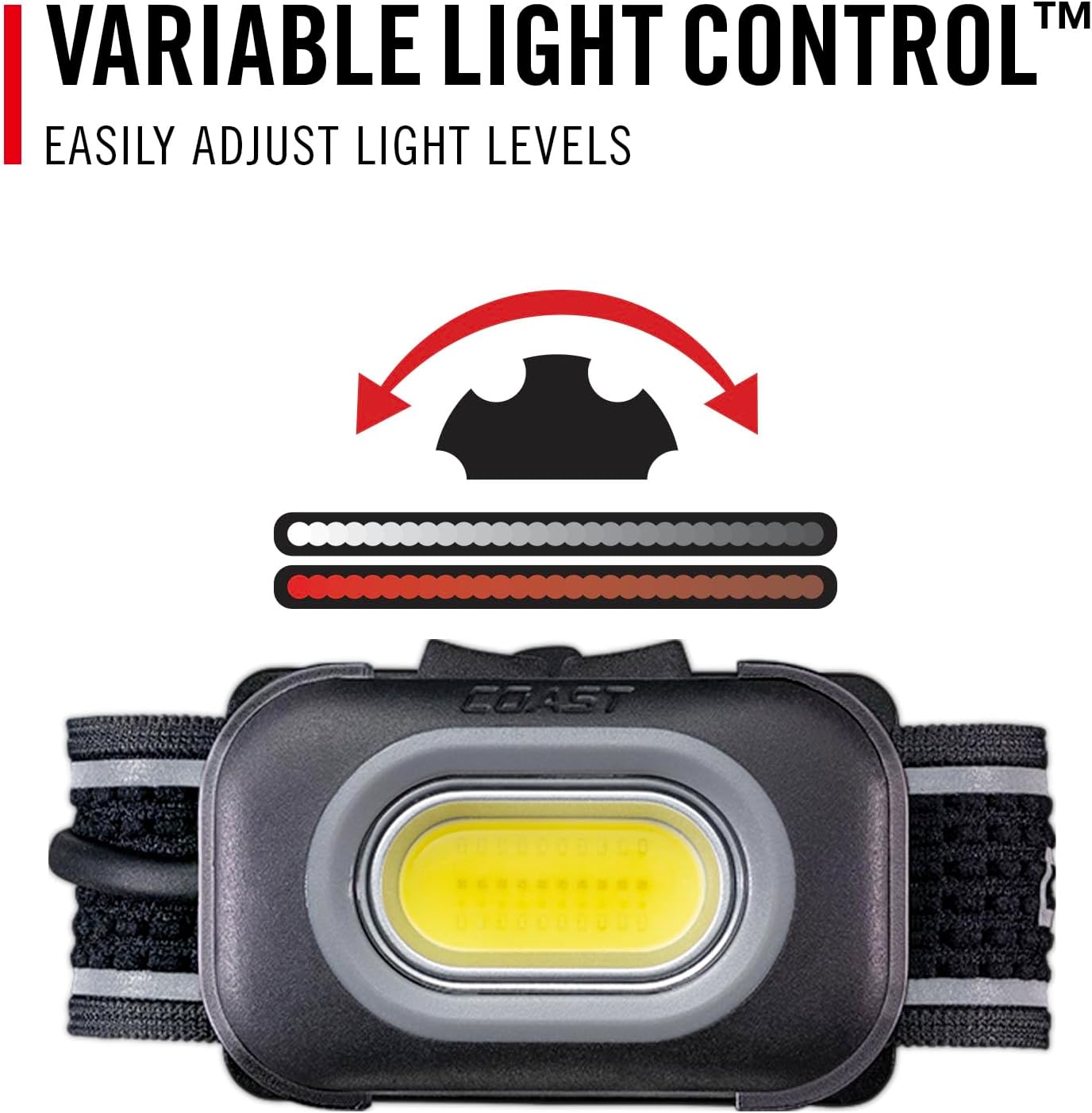 Coast RL10R 750 Lumen Headlamp with Variable Light and Rear Safety