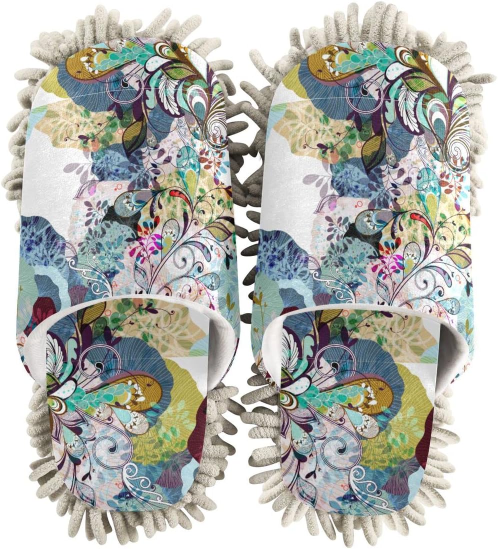 Colorful Flower Mop House Slippers