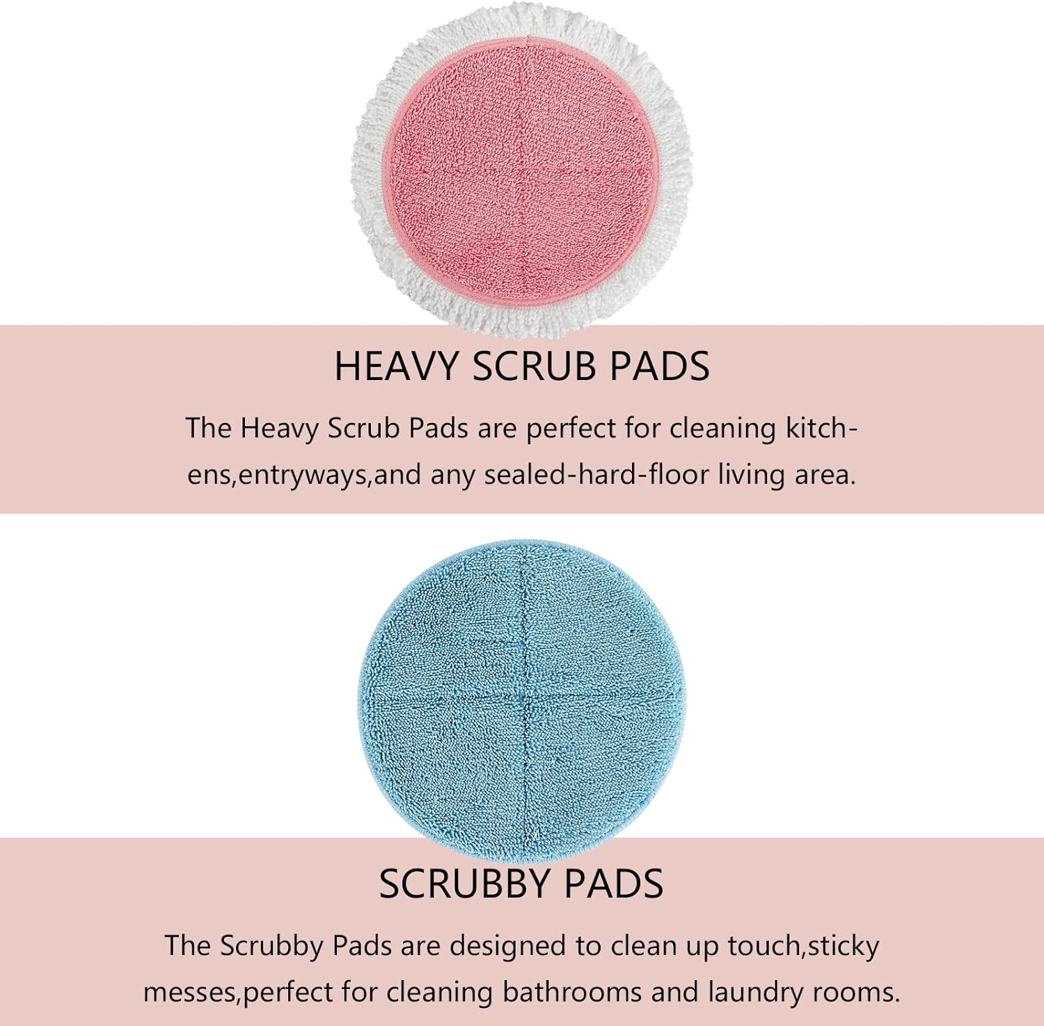 BeiLan Electric Mop Pads 8 Pack Replacement 728 Inch