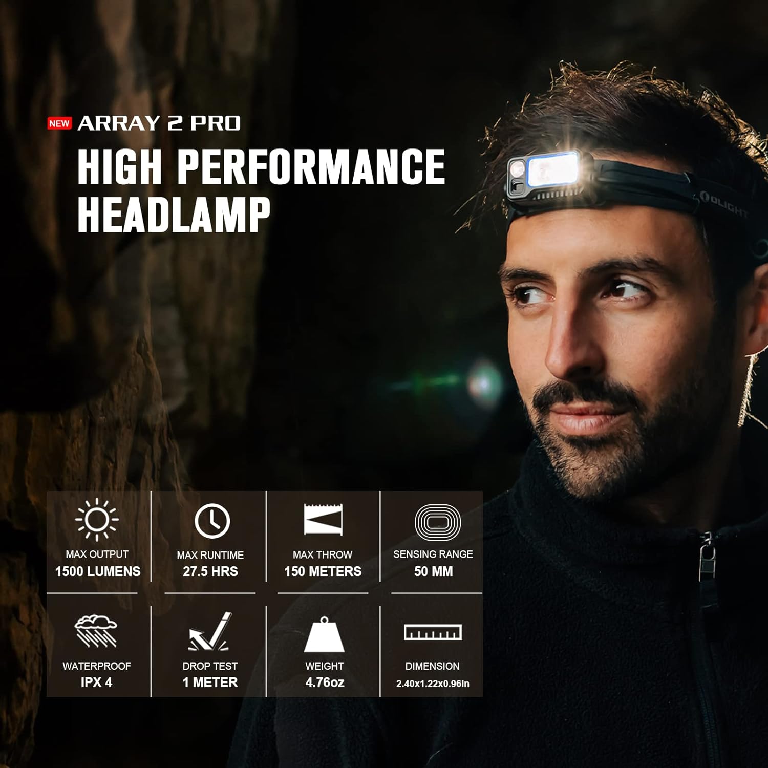 OLIGHT Array 2 Pro 1500 Lumens Headlamp with Red Light Option