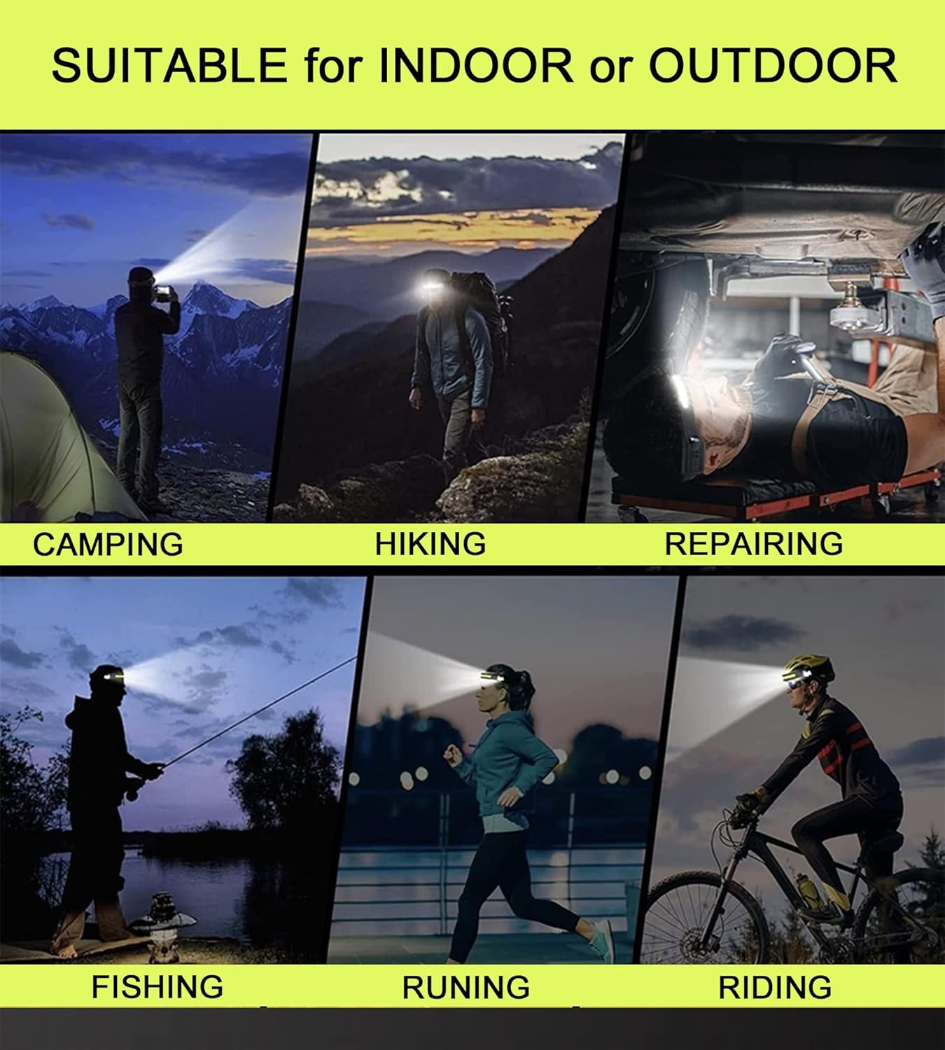 Versatile Dual LED Headlamp for Camping Hiking and Working