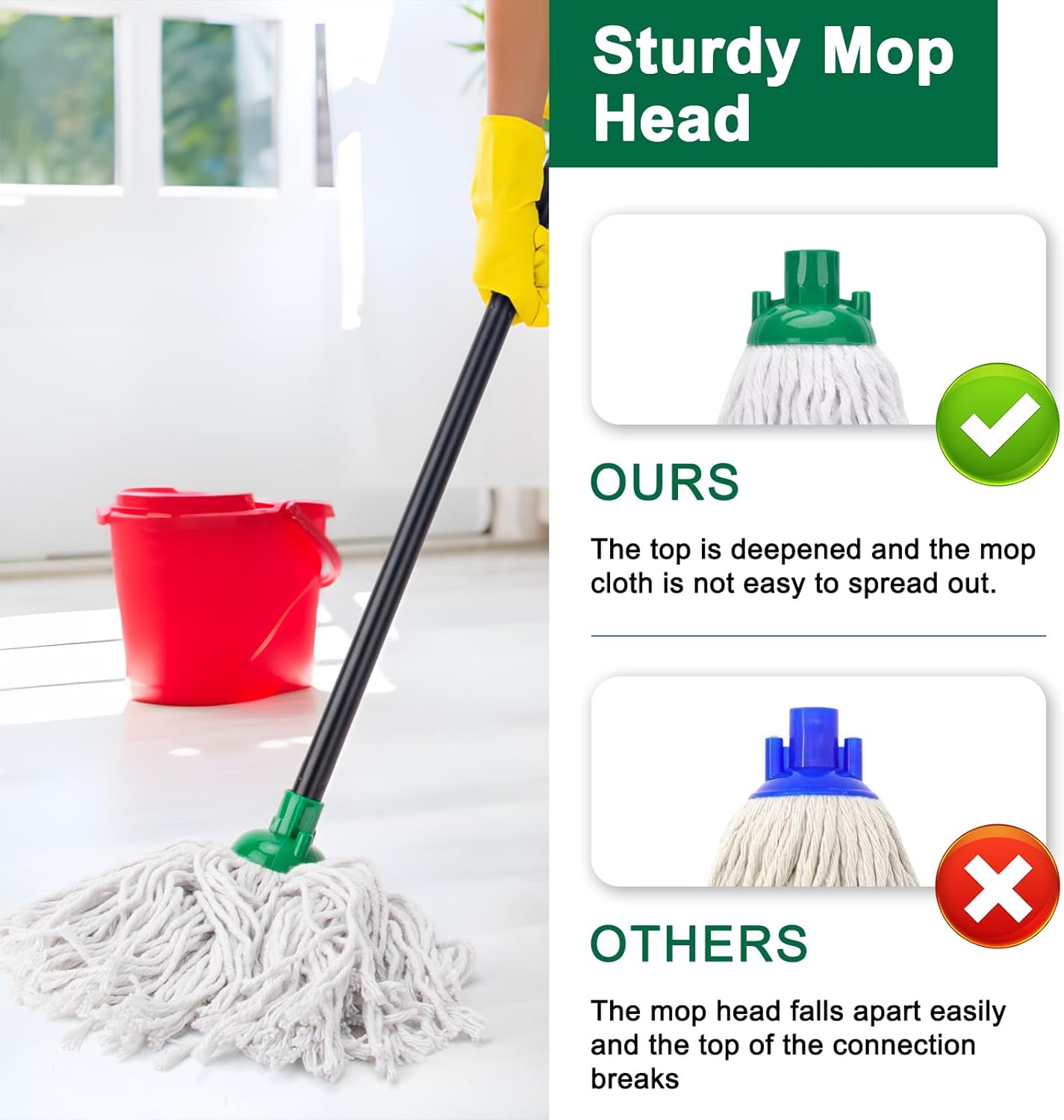 Green KeFanta 2-Piece Mop Head Set