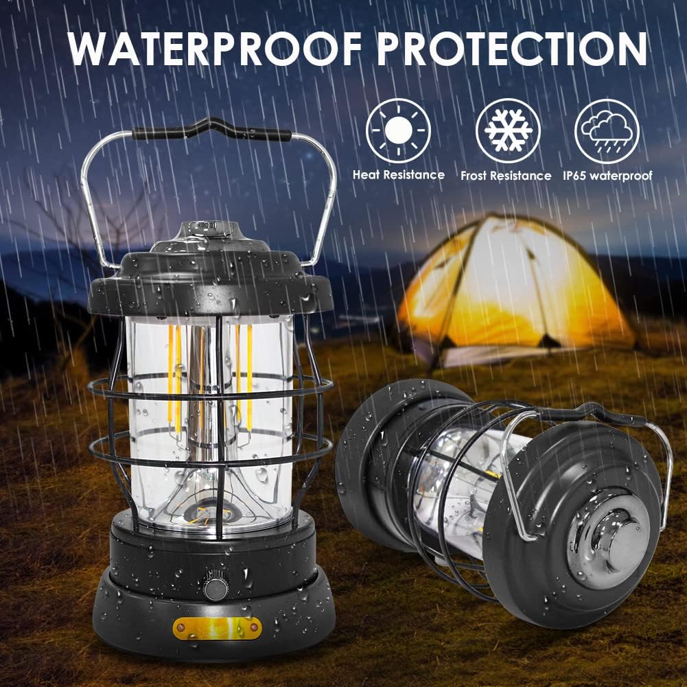 Electric Camping Lantern 1500LM Rechargeable 2 Modes Portable