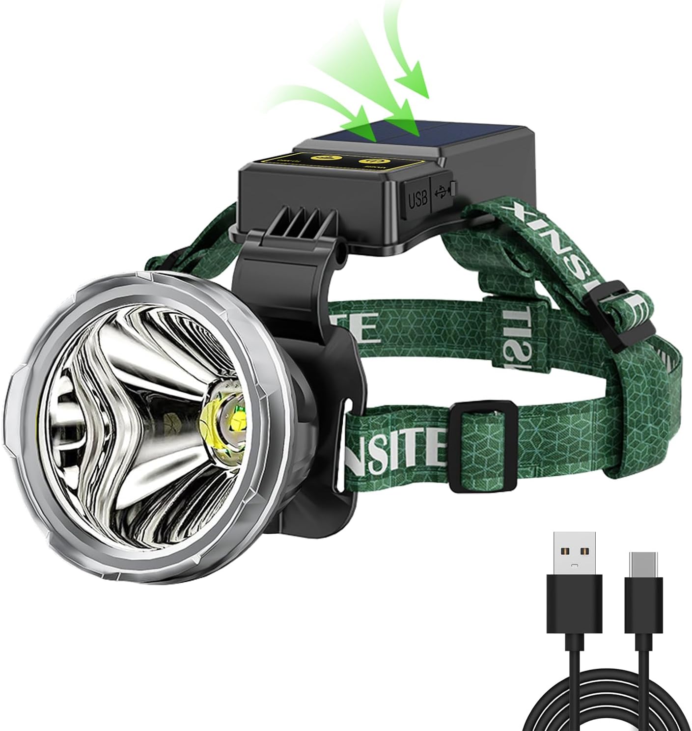 Bright Waterproof Solar Headlamp by BlueYu