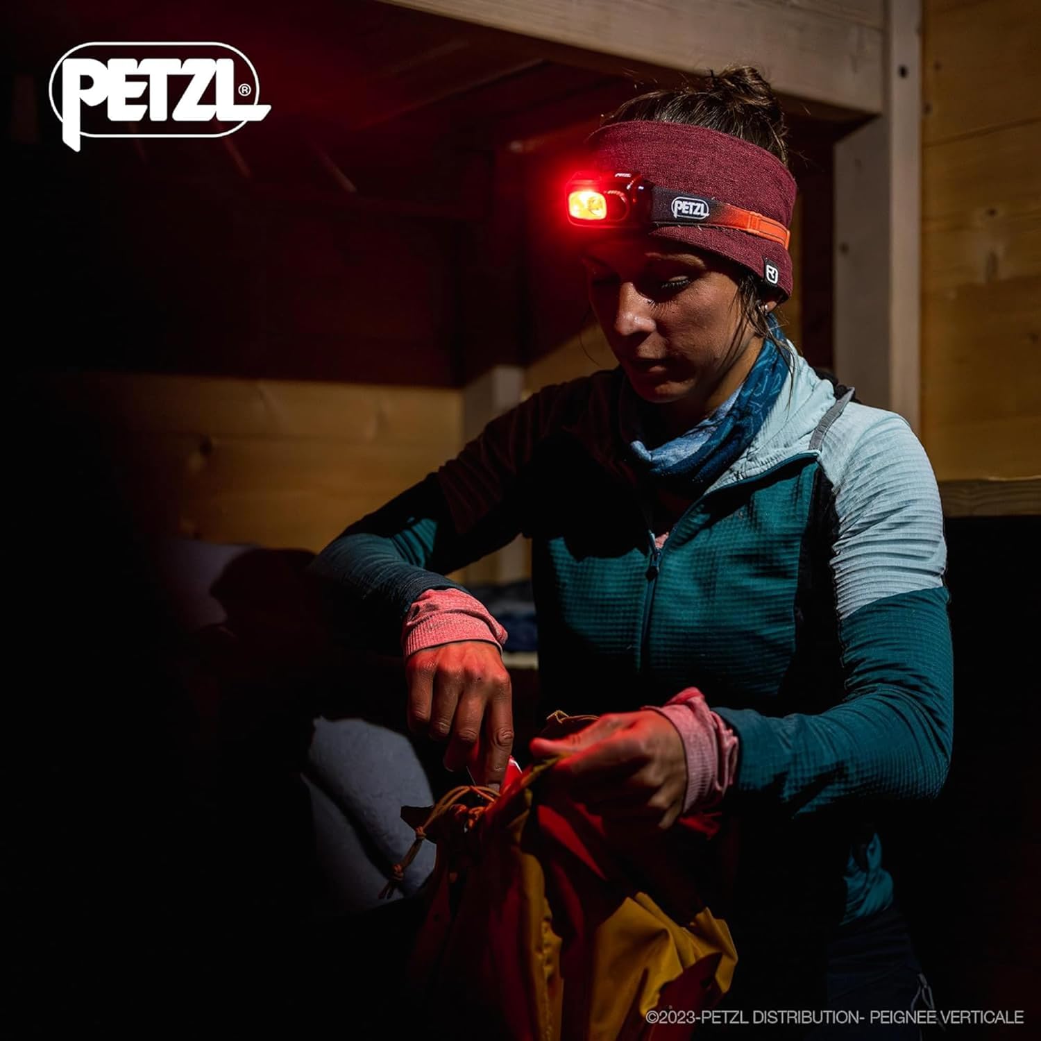PETZL Swift RL Headlamp Orange Rechargeable Durable Energy-Efficient Night Vision Mode Options