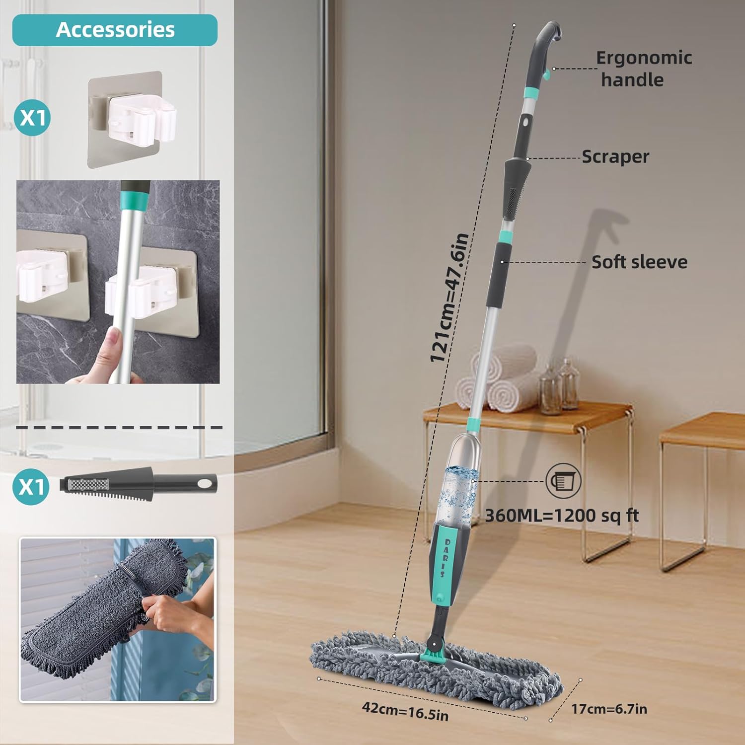 High-Efficiency Microfiber Spray Mop