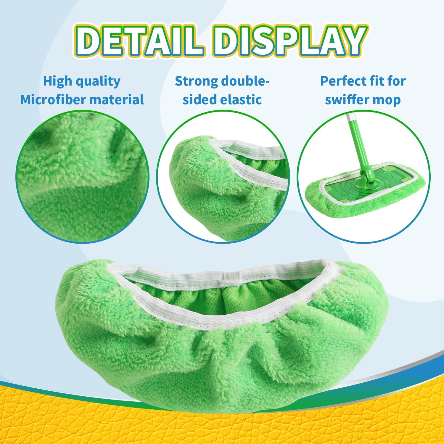 AmaVins Reusable Chenille Swiffer Mop Pads 5 Pack