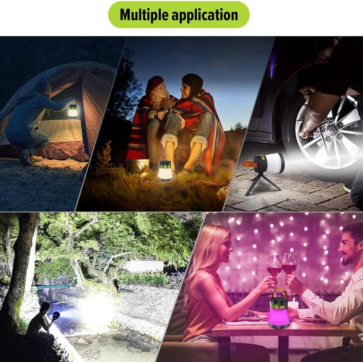 8 Lighting Modes Rechargeable Waterproof Camping Lantern with 7500mAh Battery