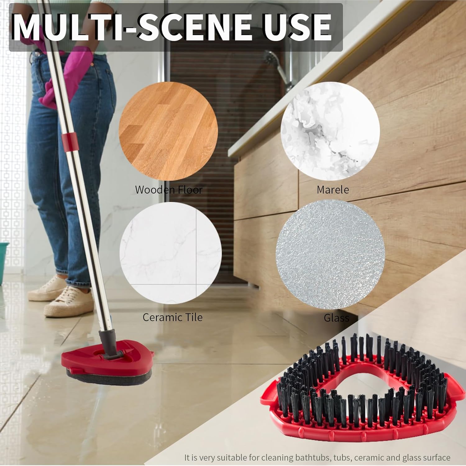 Scrub Brush Attachment for O-Cedar Spin Mop 1 Tank System