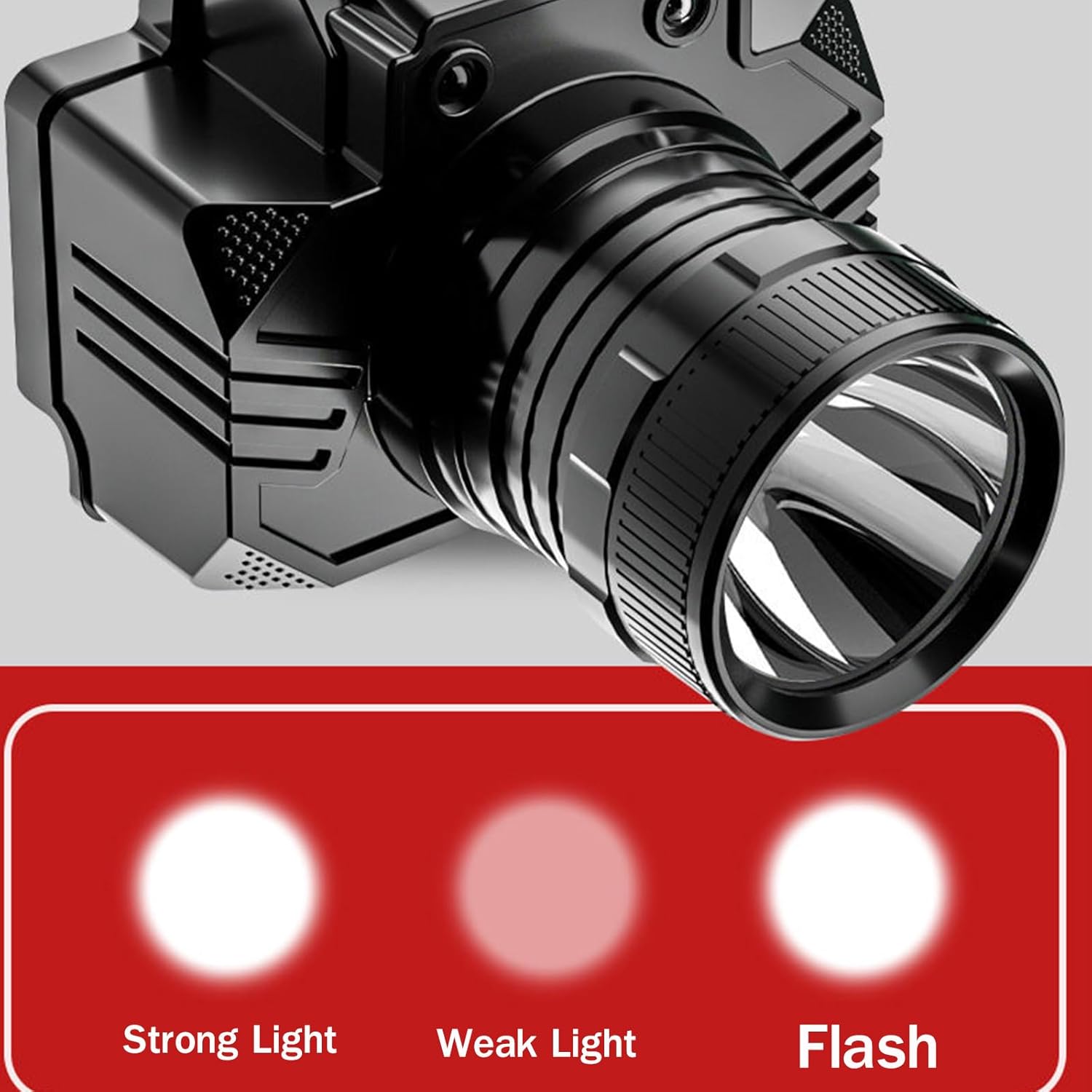 QVK Super Bright Rechargeable Headlamp for Camping Running Climbing