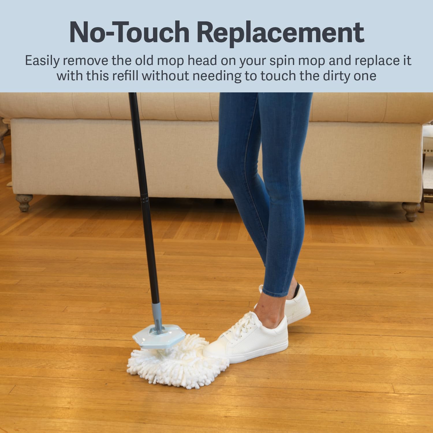 Compact White Spin Mop Refill