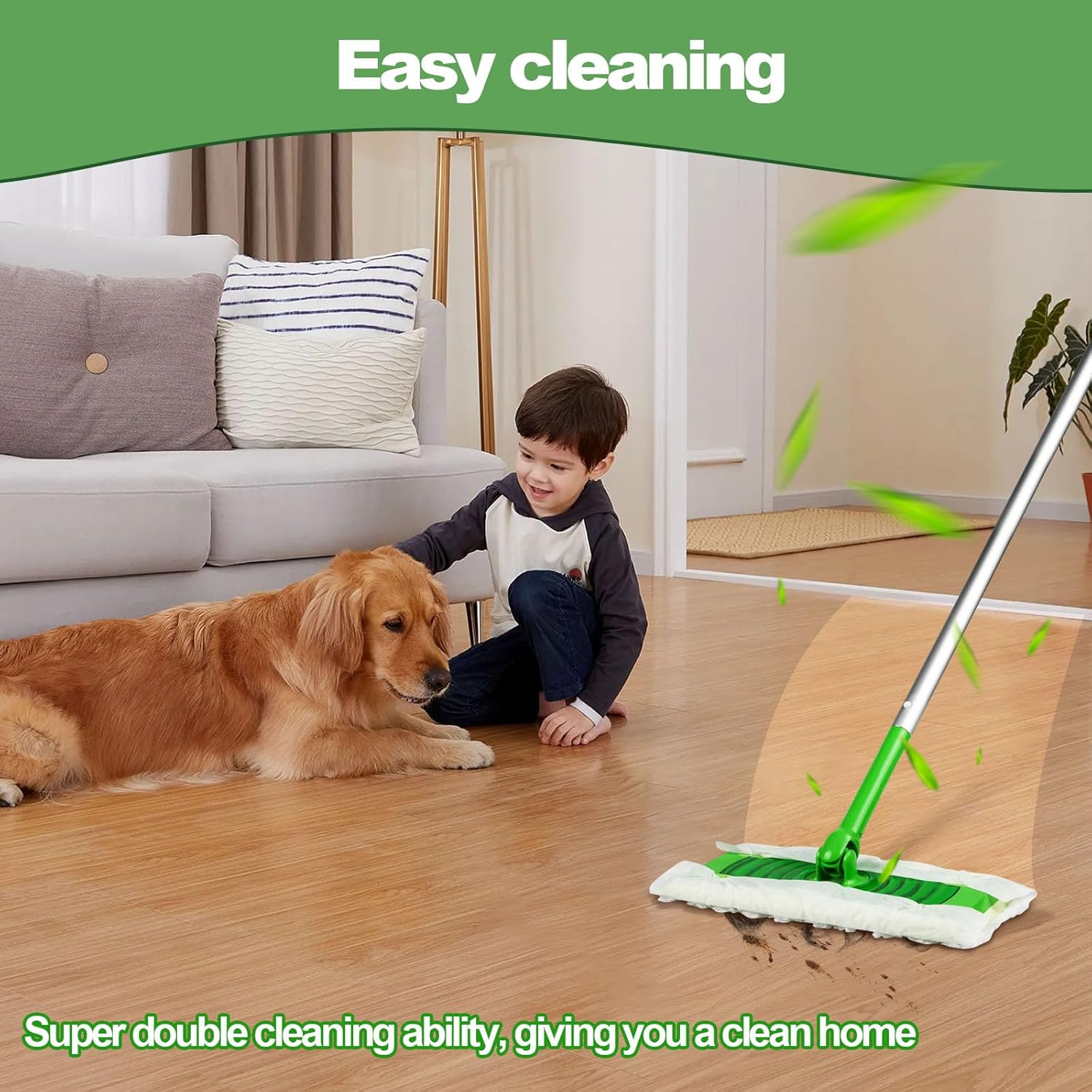 Fast-Mounting Dry Swiffer Pads for Easy Pet Hair Removal