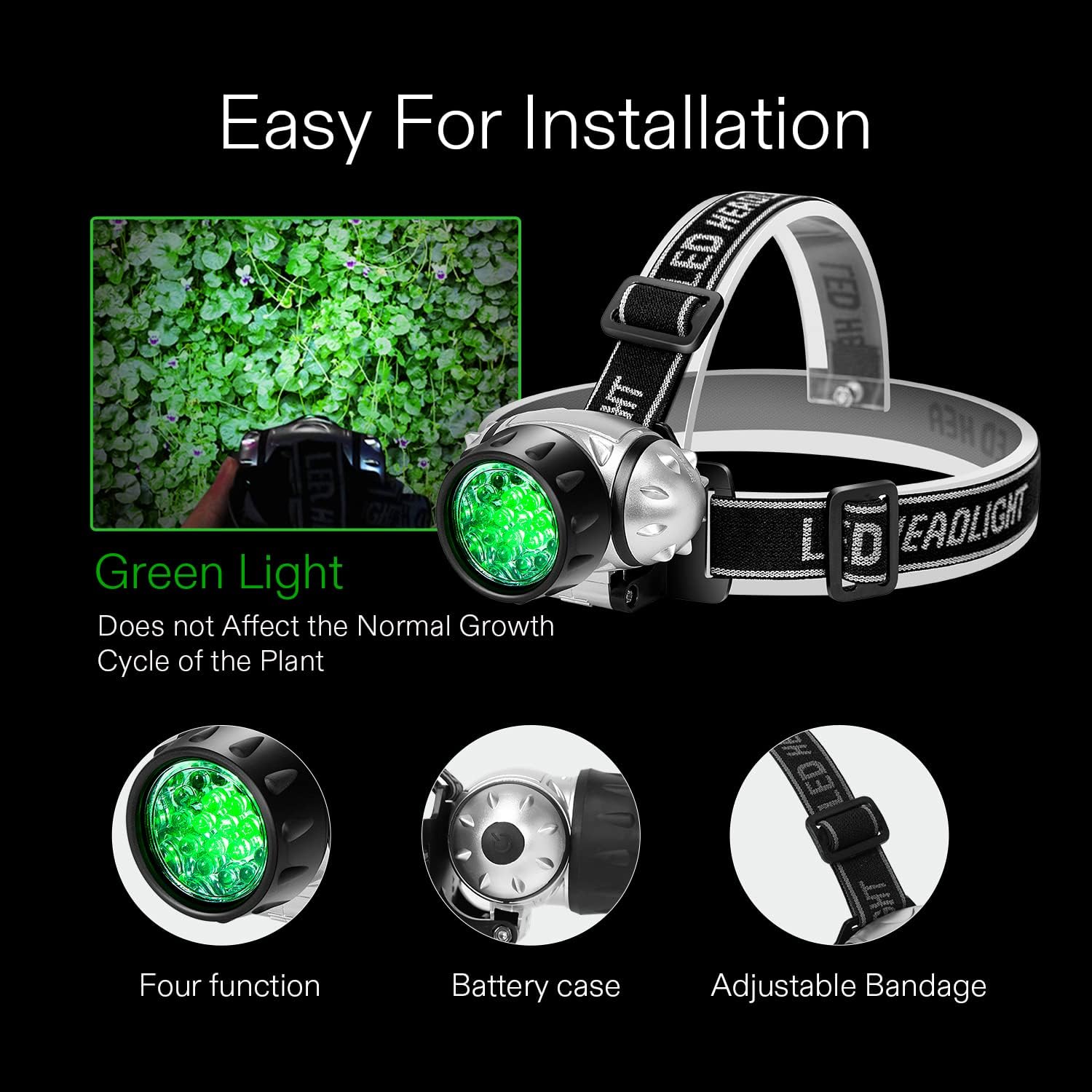 VIVOSUN 2-Pack 19-Bulb Green Headlamp