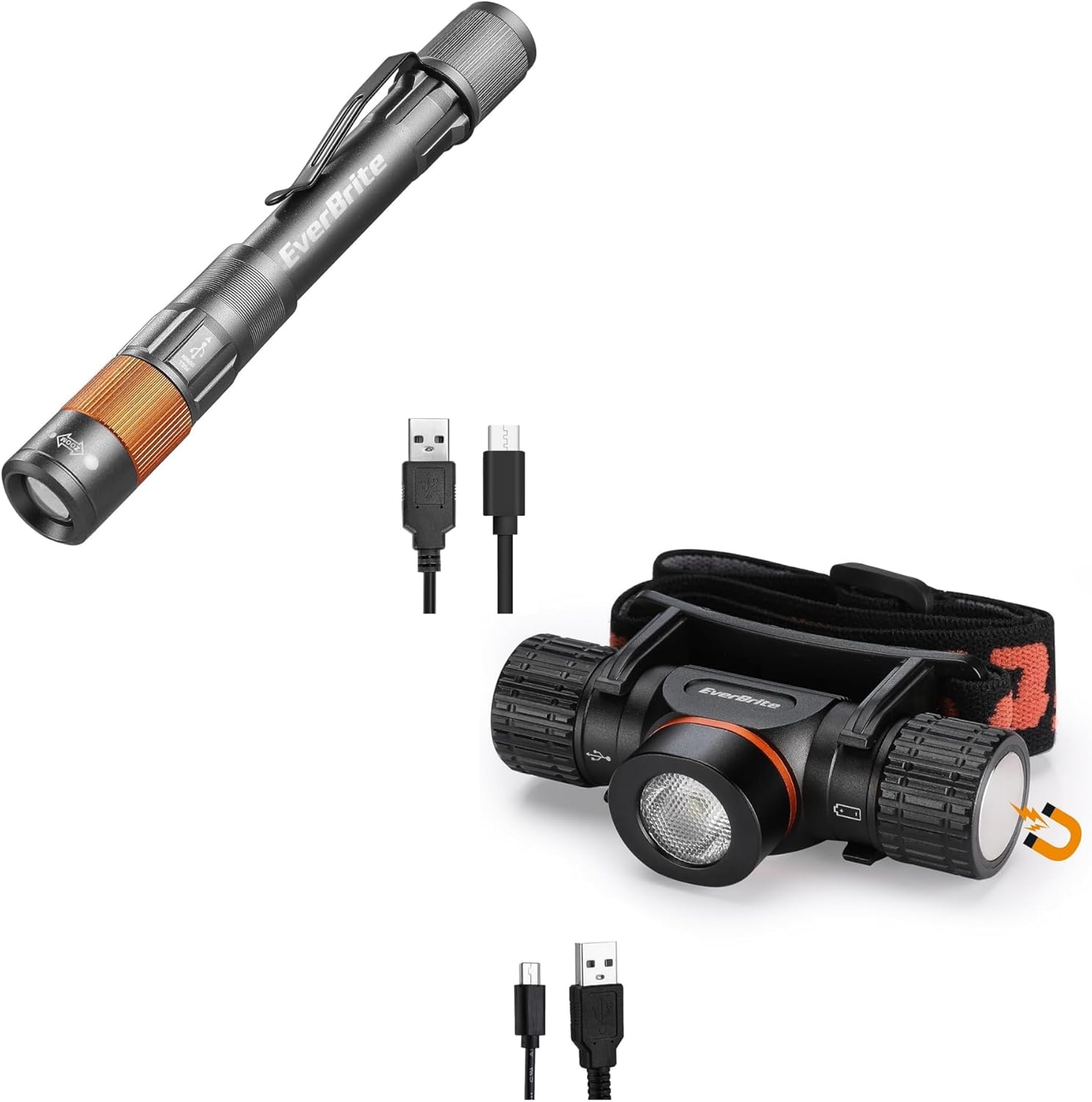 Compact Rechargeable Pen Light Headlamp for hiking
