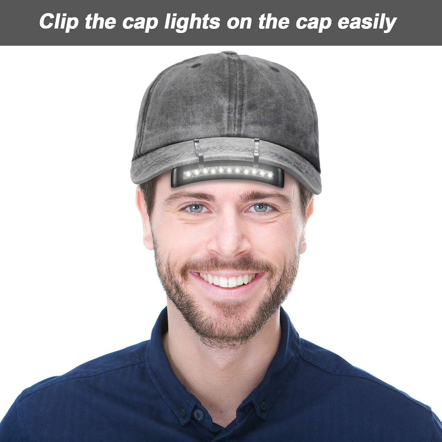 Mudder Hands-Free Clip-On LED Lights for Hats 2-Piece