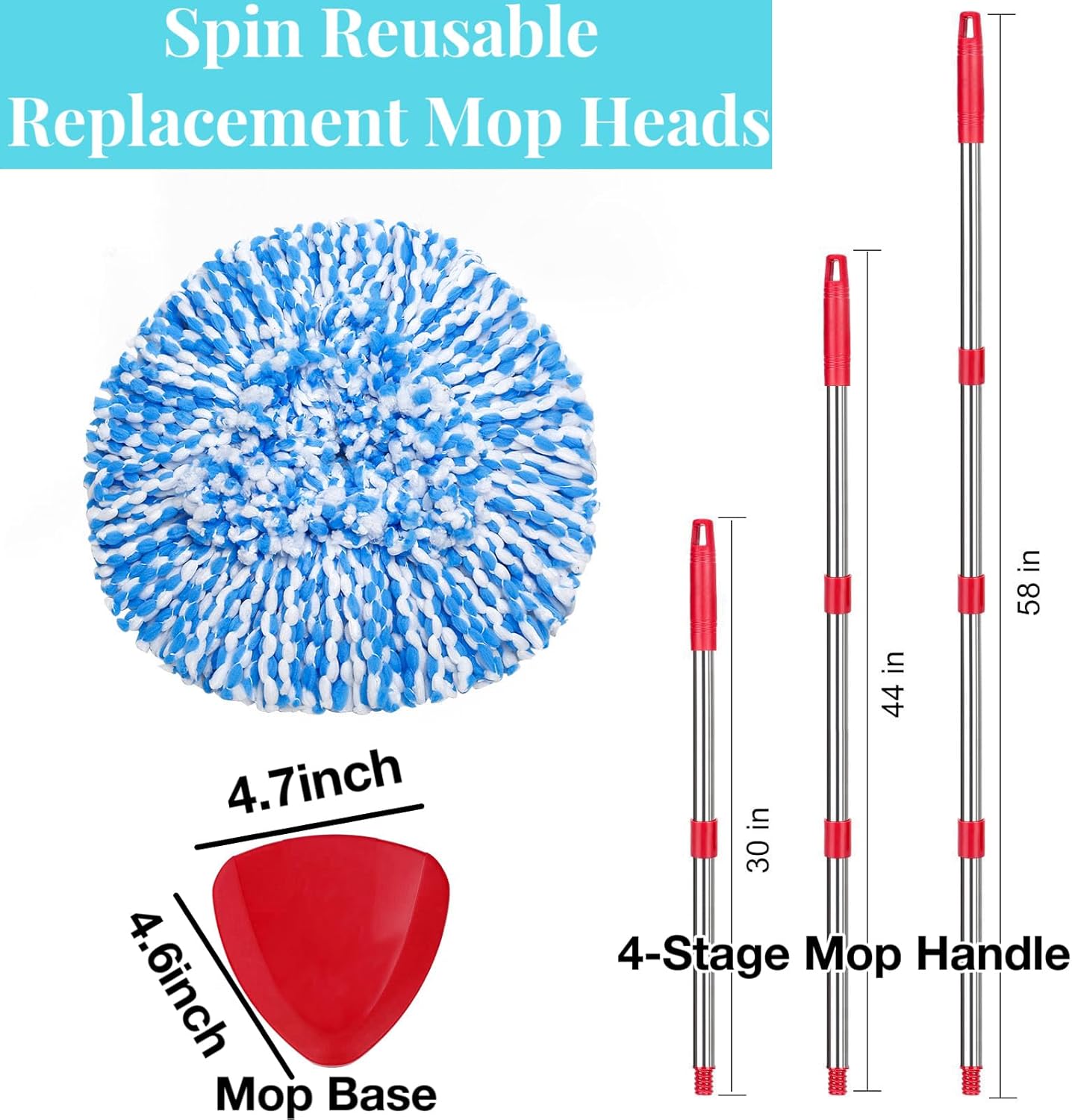 kCarpoly 2-Pack Mop Replacement Heads