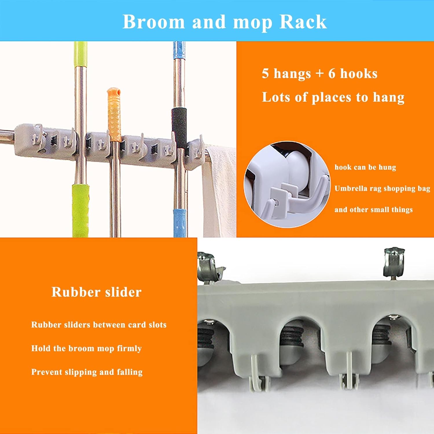 Sturdy Mop and Broom Organizer
