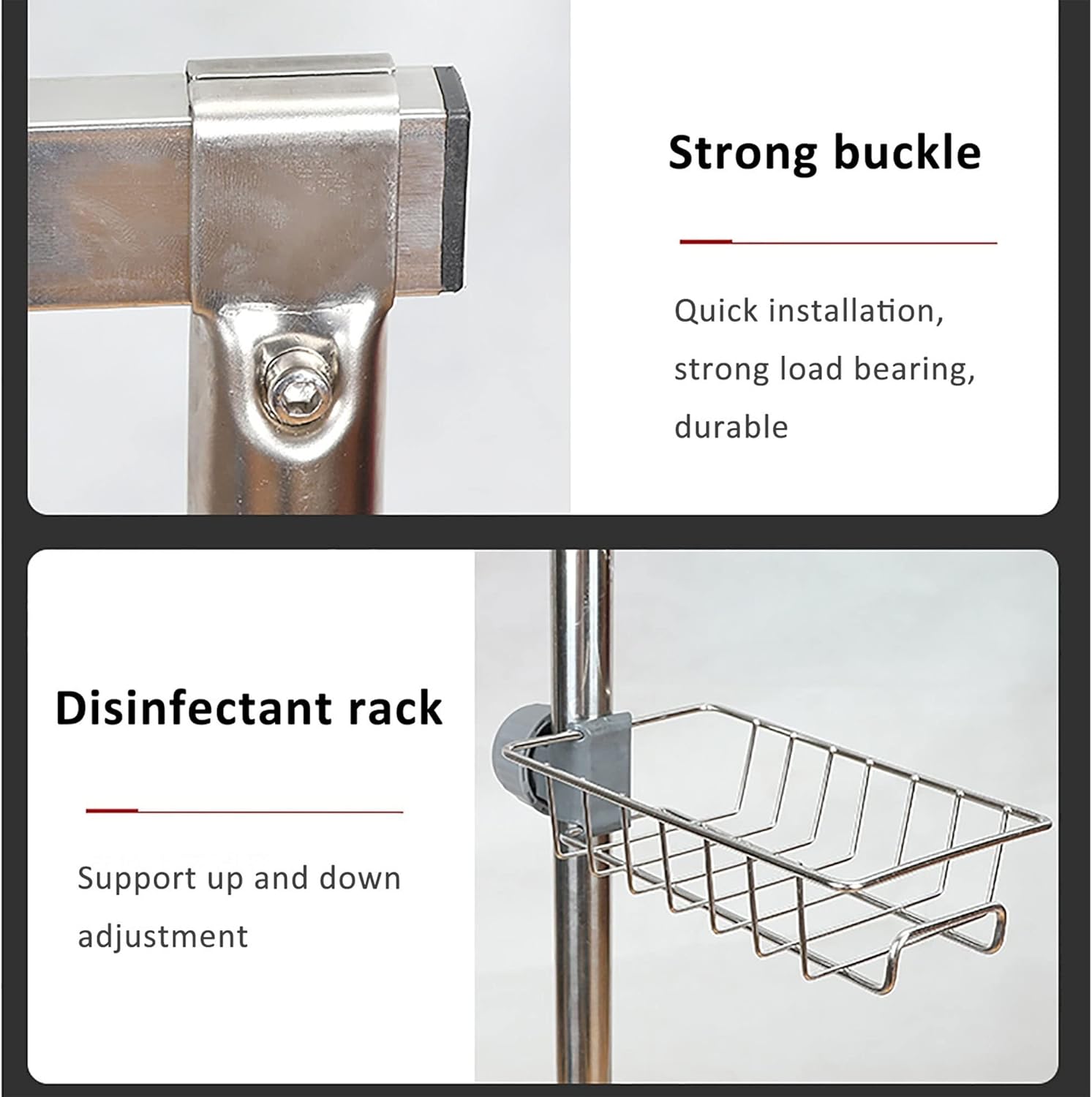 Stainless Steel Movable Commercial Mop Rack with Pulley Durable House Cleaning Tool