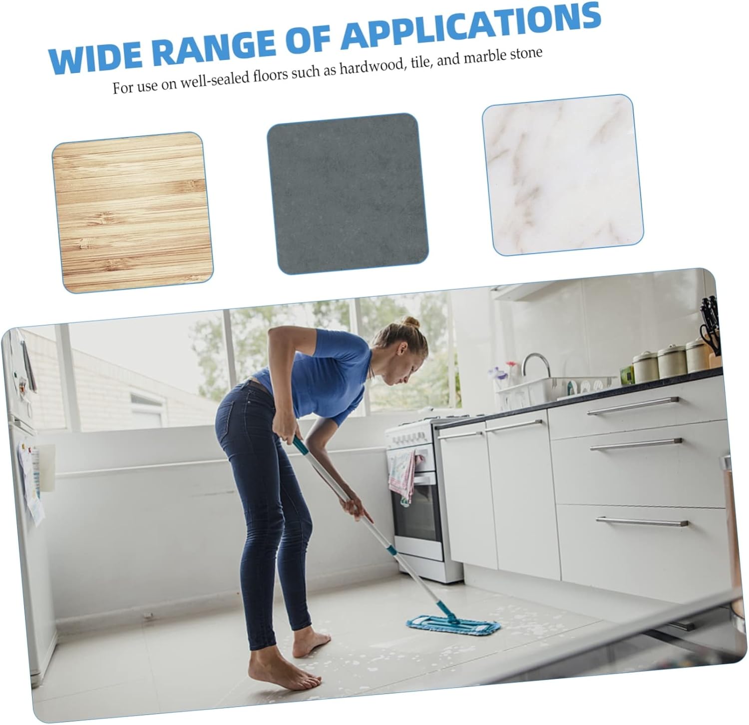 Mop Replacement - Blue Mop Cloth - 6-pack Replacement for Steam Mops