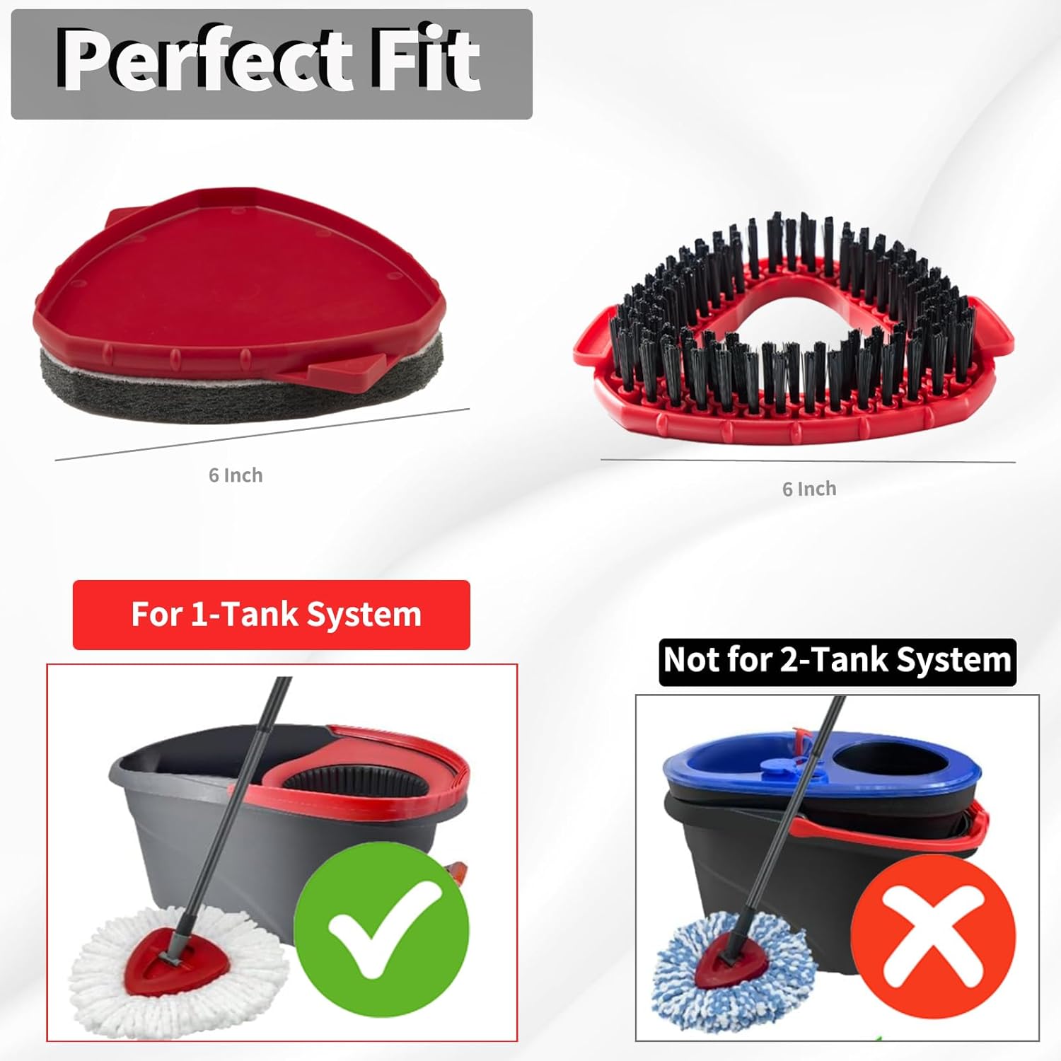 Scrub Brush Attachment for O-Cedar Spin Mop 1 Tank System