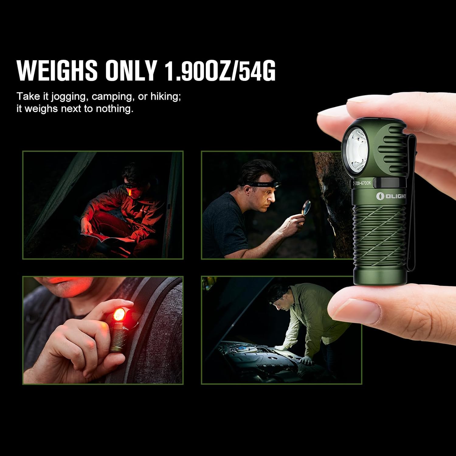 OLIGHT Perun 2 Mini Headlamp 1100 Lumens Rechargeable with Red Light Option
