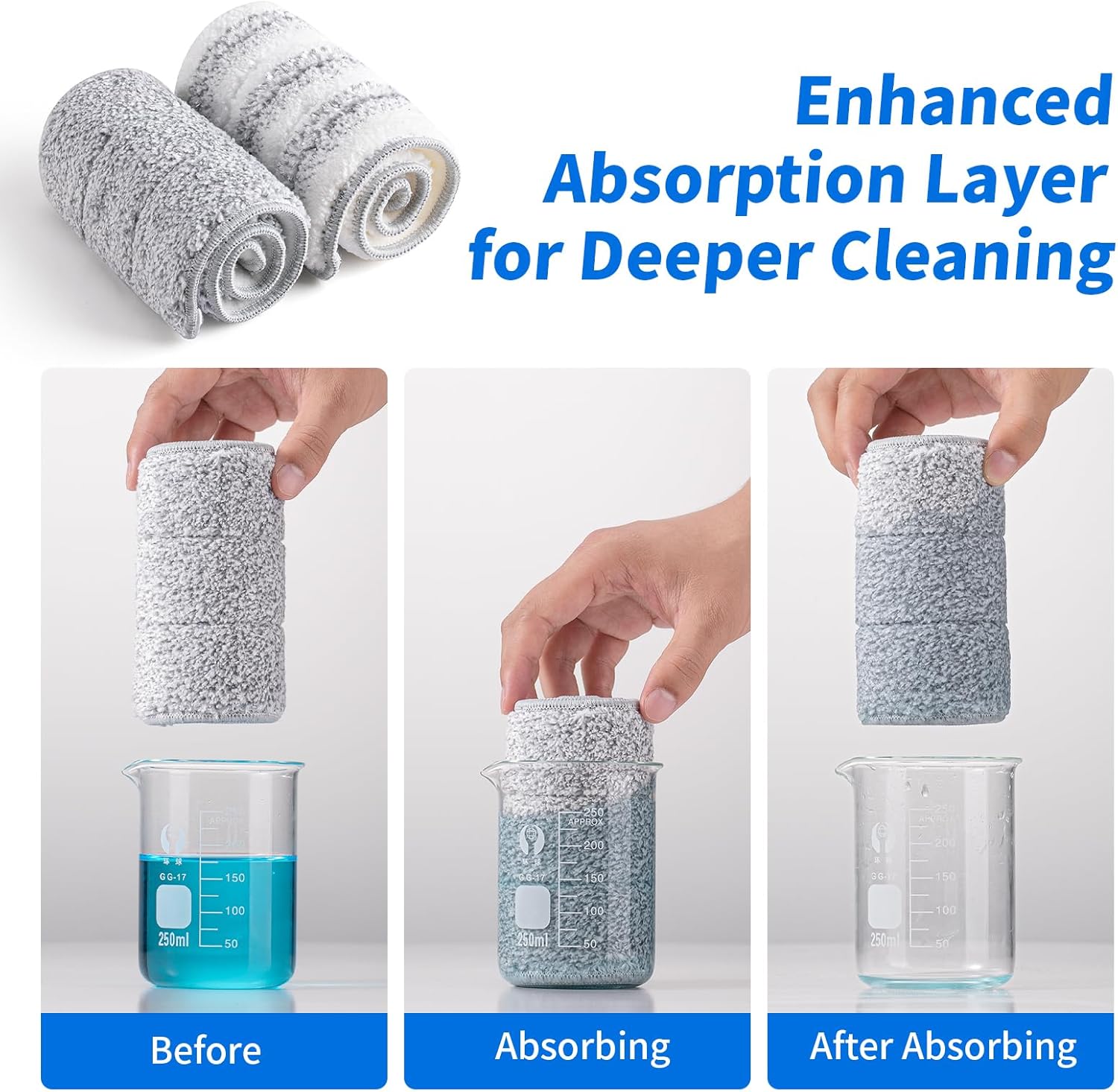 Oshang Flat Mop Head Refill 4-Pack White Grey