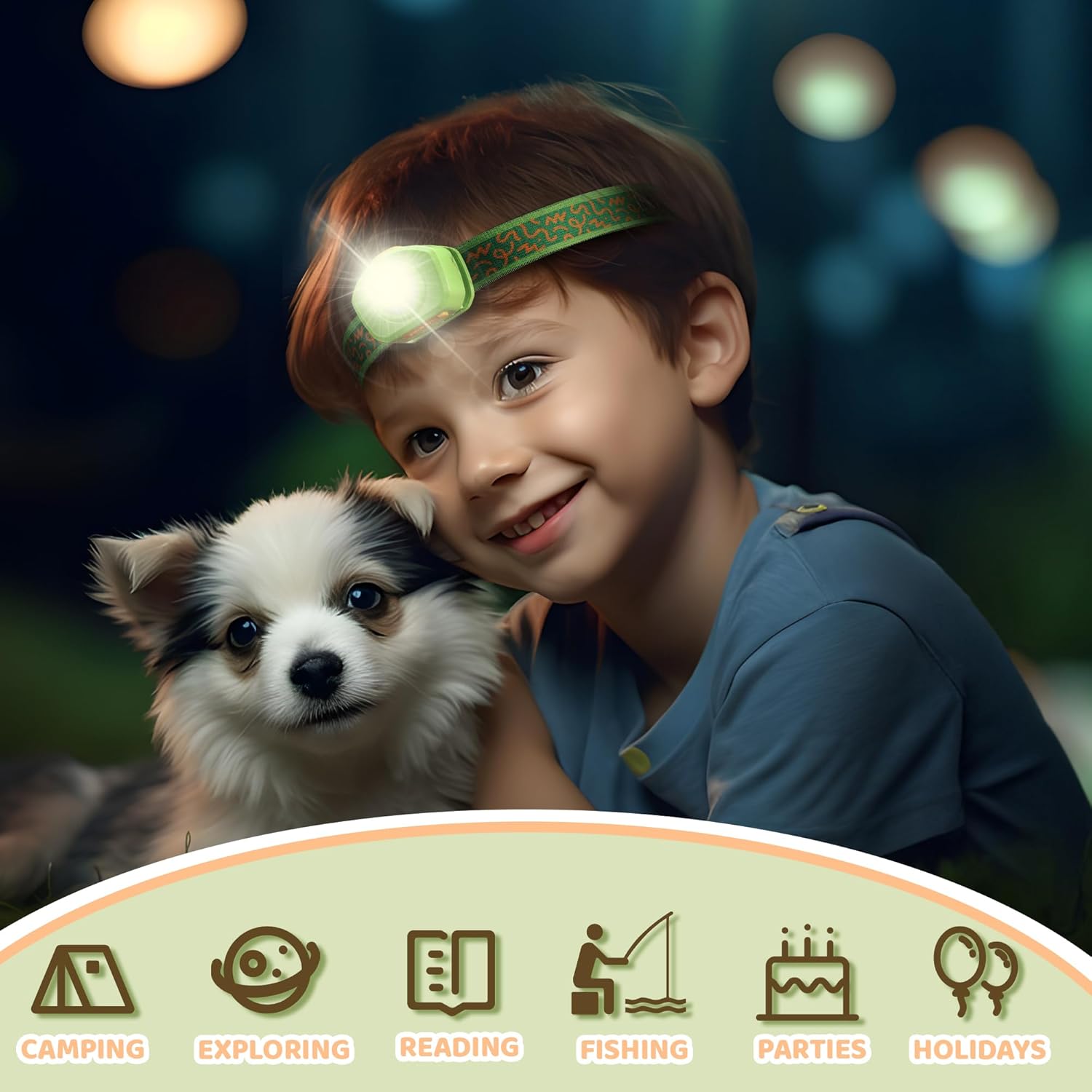 30-Pack Mini Flashlights Set Rechargeable Headlamp for Kids