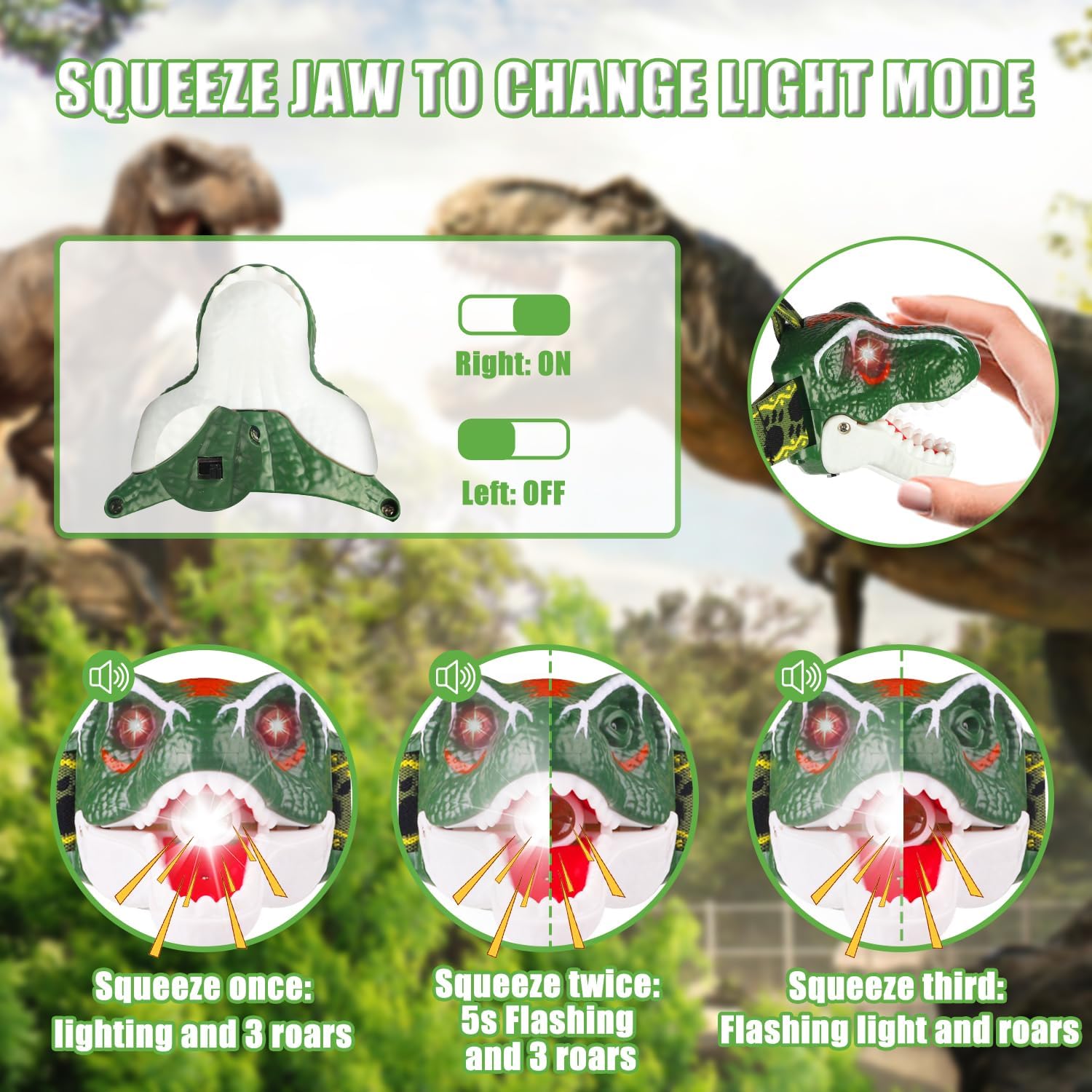 TIGTECGAME LED dinosaur headlamp