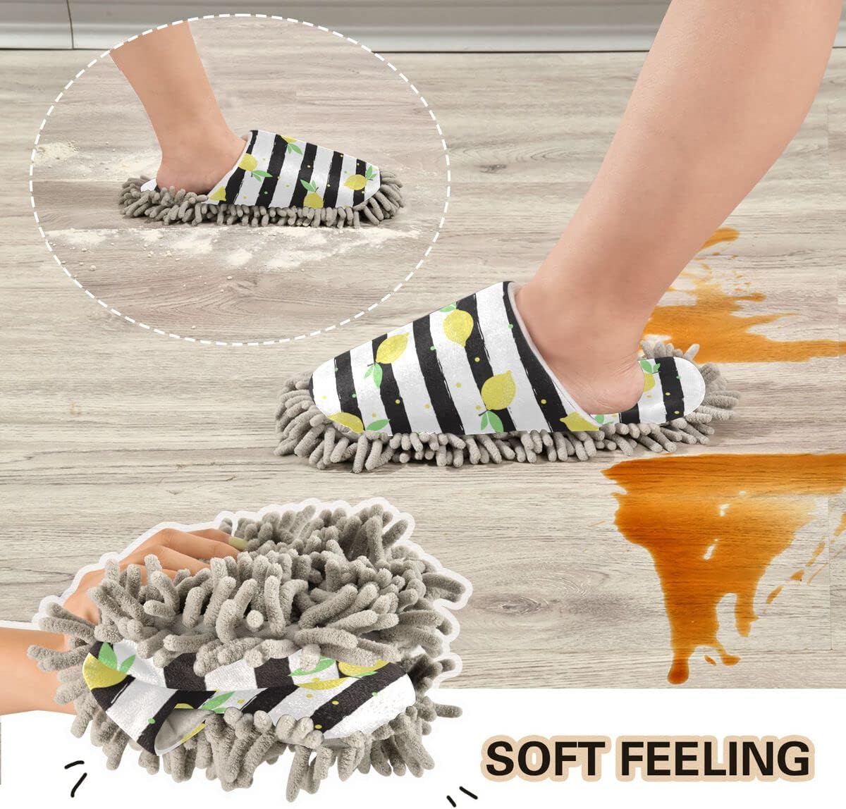 Lemons Mop House Slippers for Cleaning